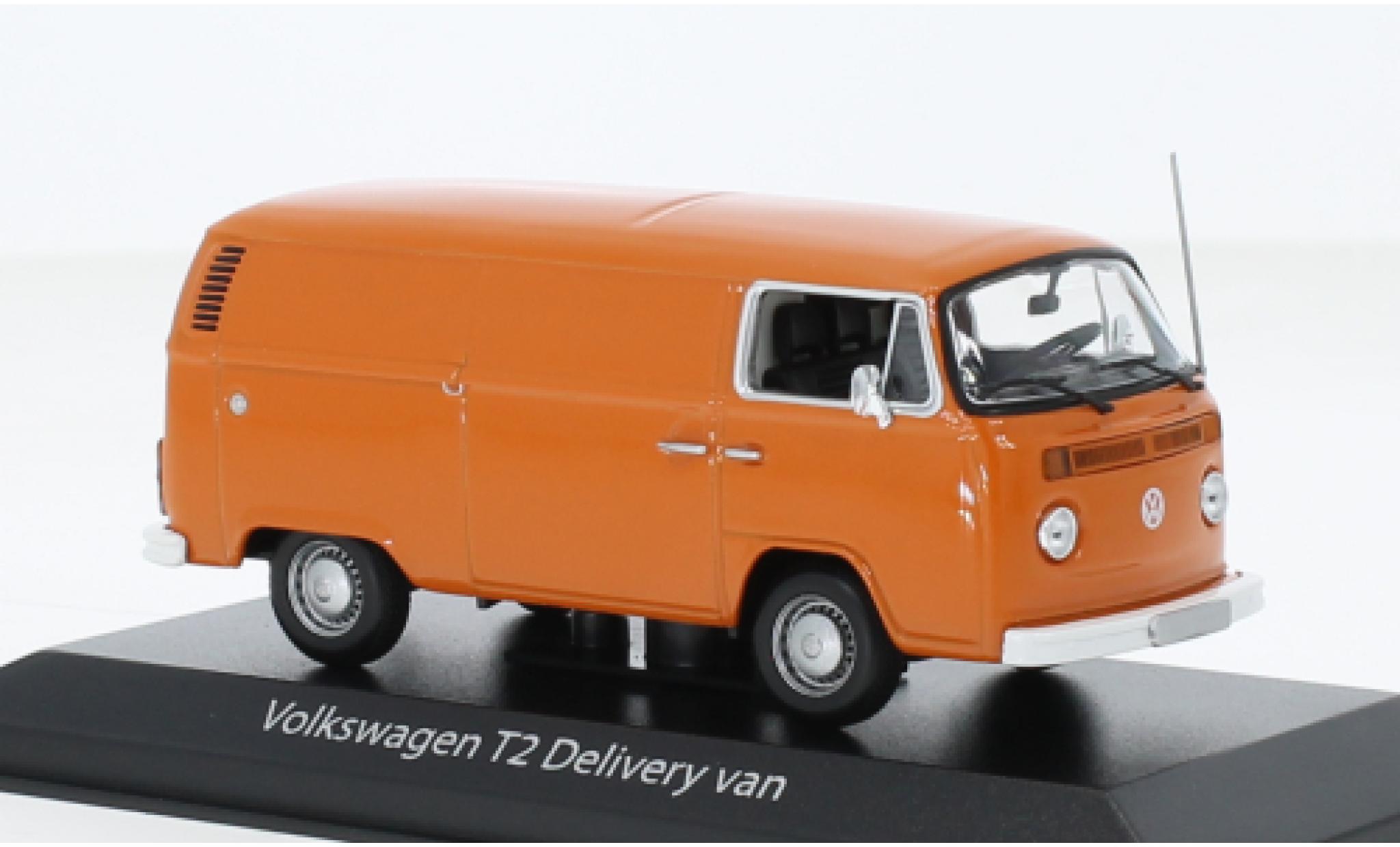 Volkswagen T2 1/43 Maxichamps fourgon orange 1972 modellino in miniatura
