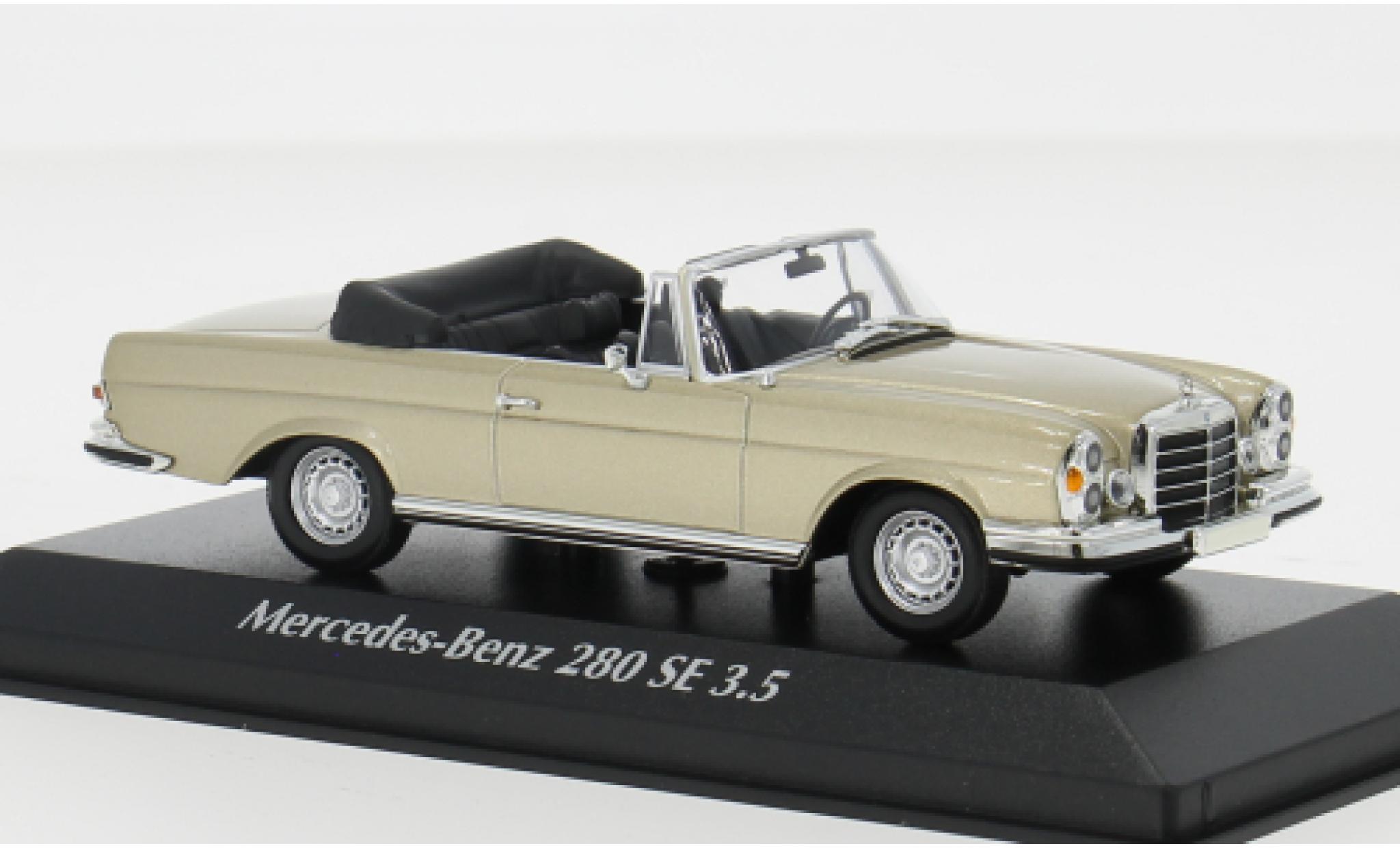 Mercedes 280 1/43 Maxichamps SE 3.5 (W111) Cabriolet gold 1970 1:43 modellino in miniatura