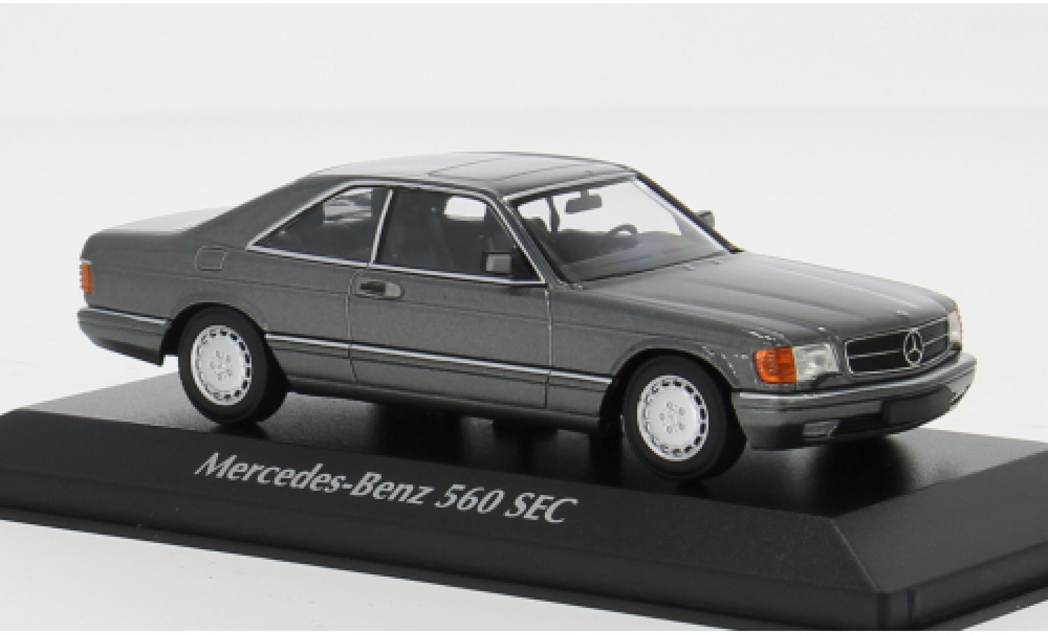 Mercedes 560 1/43 Maxichamps SEC (C126) metallise grau 1986 1:43 modellino in miniatura