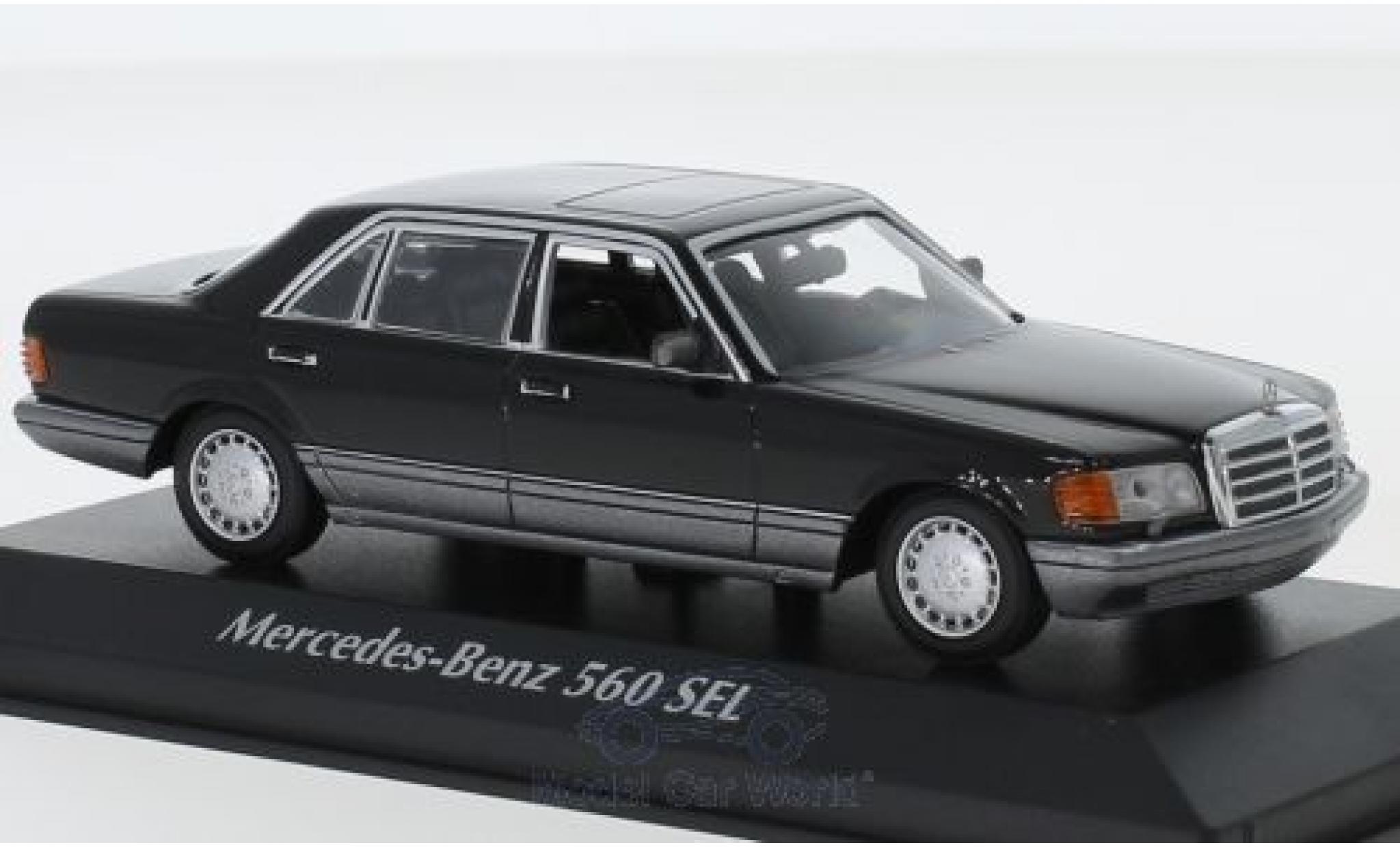 Mercedes 560 1/43 Maxichamps SEL (V126) nero 1990 modellino in miniatura