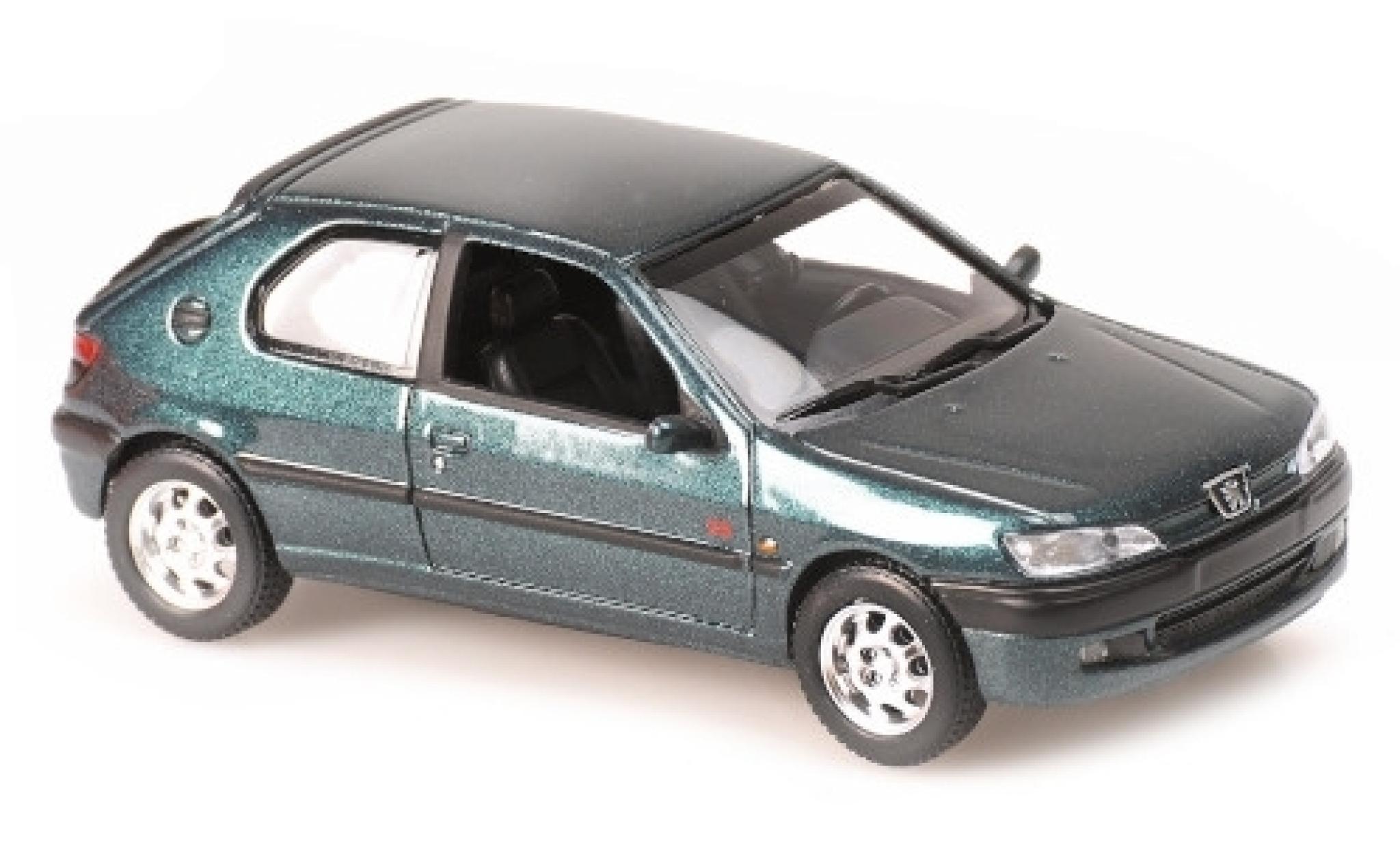 Peugeot 306 1/43 Maxichamps metallico verde 1998 modellino in miniatura