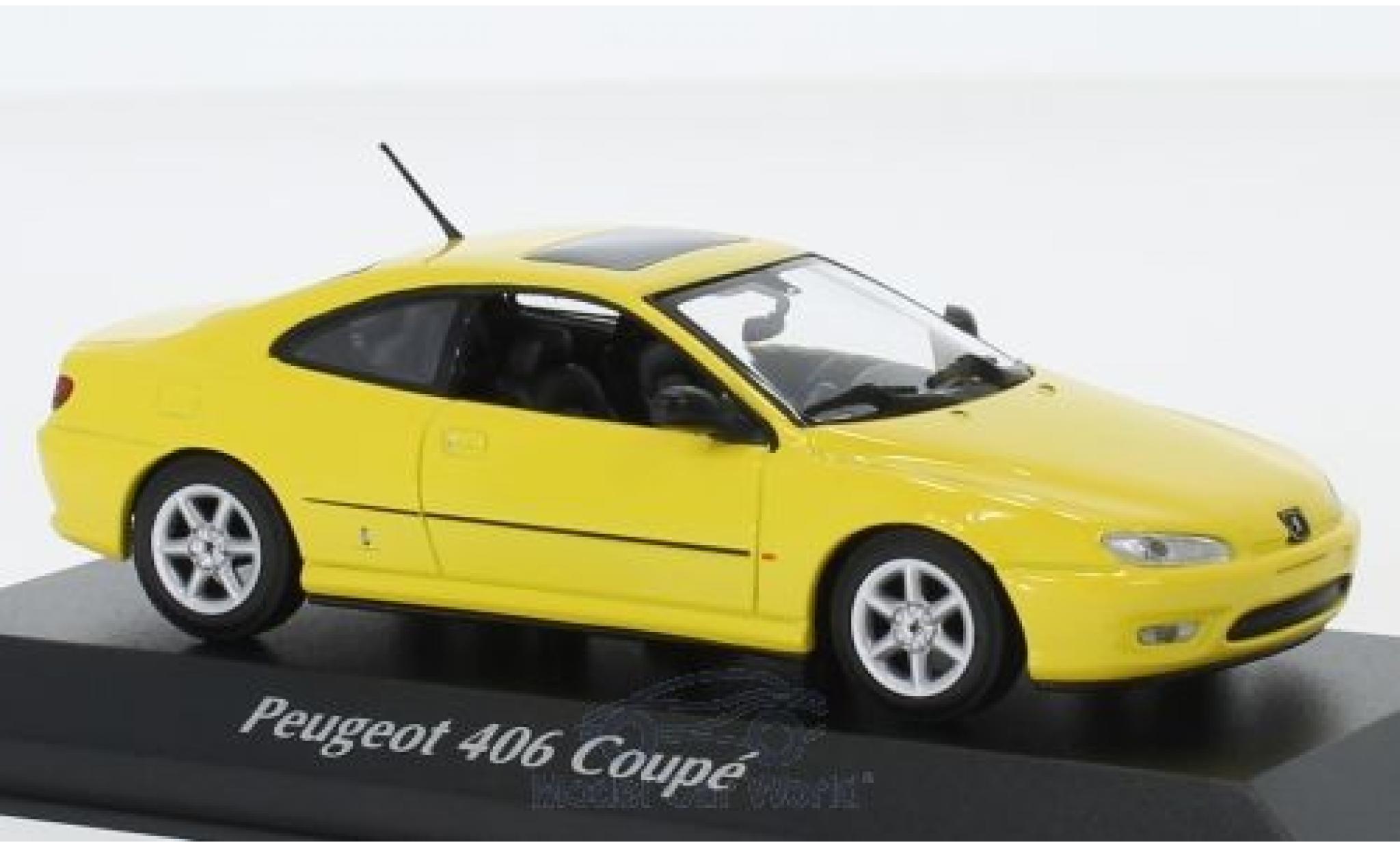 Peugeot 406 1/43 Maxichamps Coupe giallo 1997 modellino in miniatura