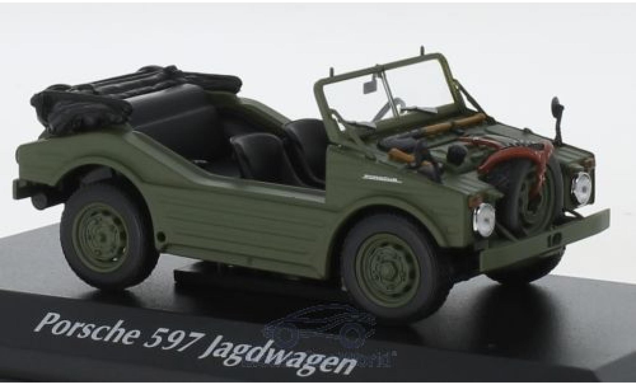 Porsche 597 1/43 Maxichamps Jagdwagen oliv 1954 modellino in miniatura