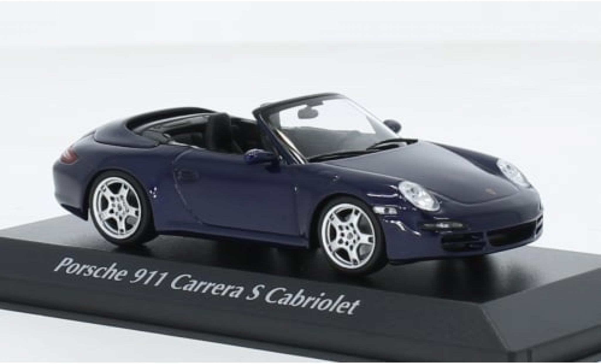 Porsche 997 S 1/43 Maxichamps 911  Carrera Cabriolet metallise blau 2005 1:43 modellino in miniatura