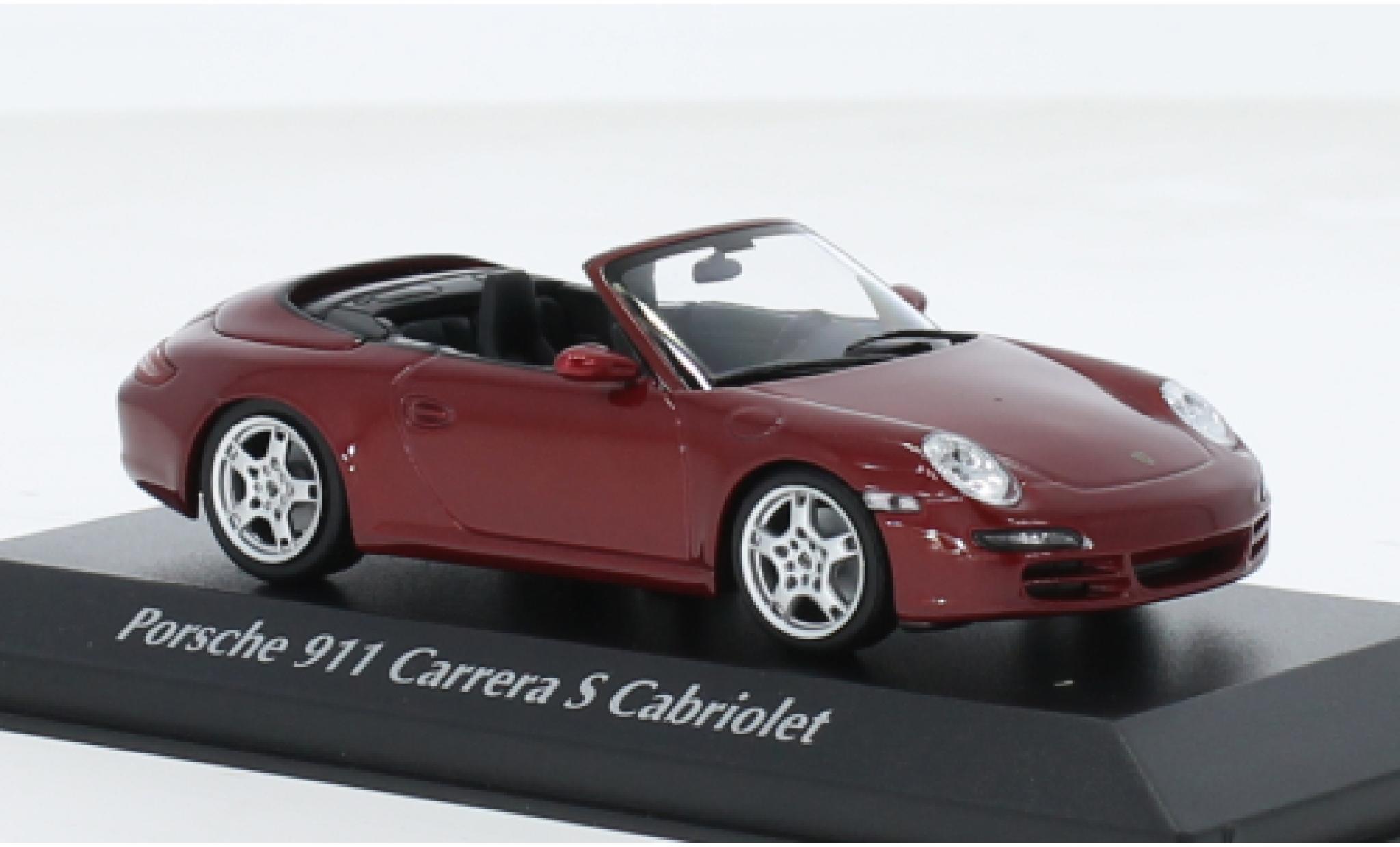 Porsche 997 S 1/43 Maxichamps 911  Carrera Cabriolet metallise rot 2005 1:43 modellino in miniatura