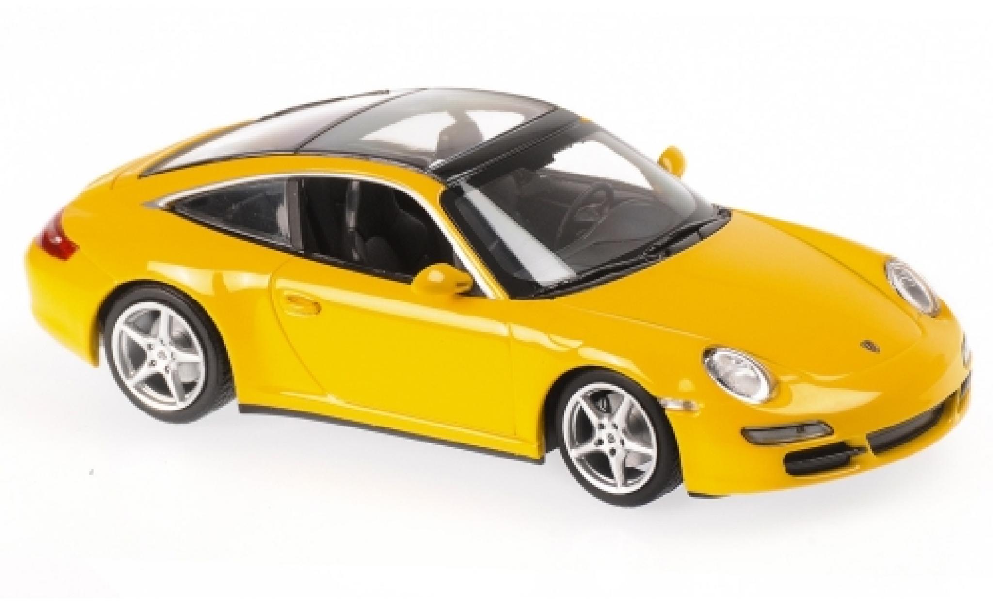 Porsche 997 Targa 1/43 Maxichamps 911 () Targa giallo 2006 modellino in miniatura