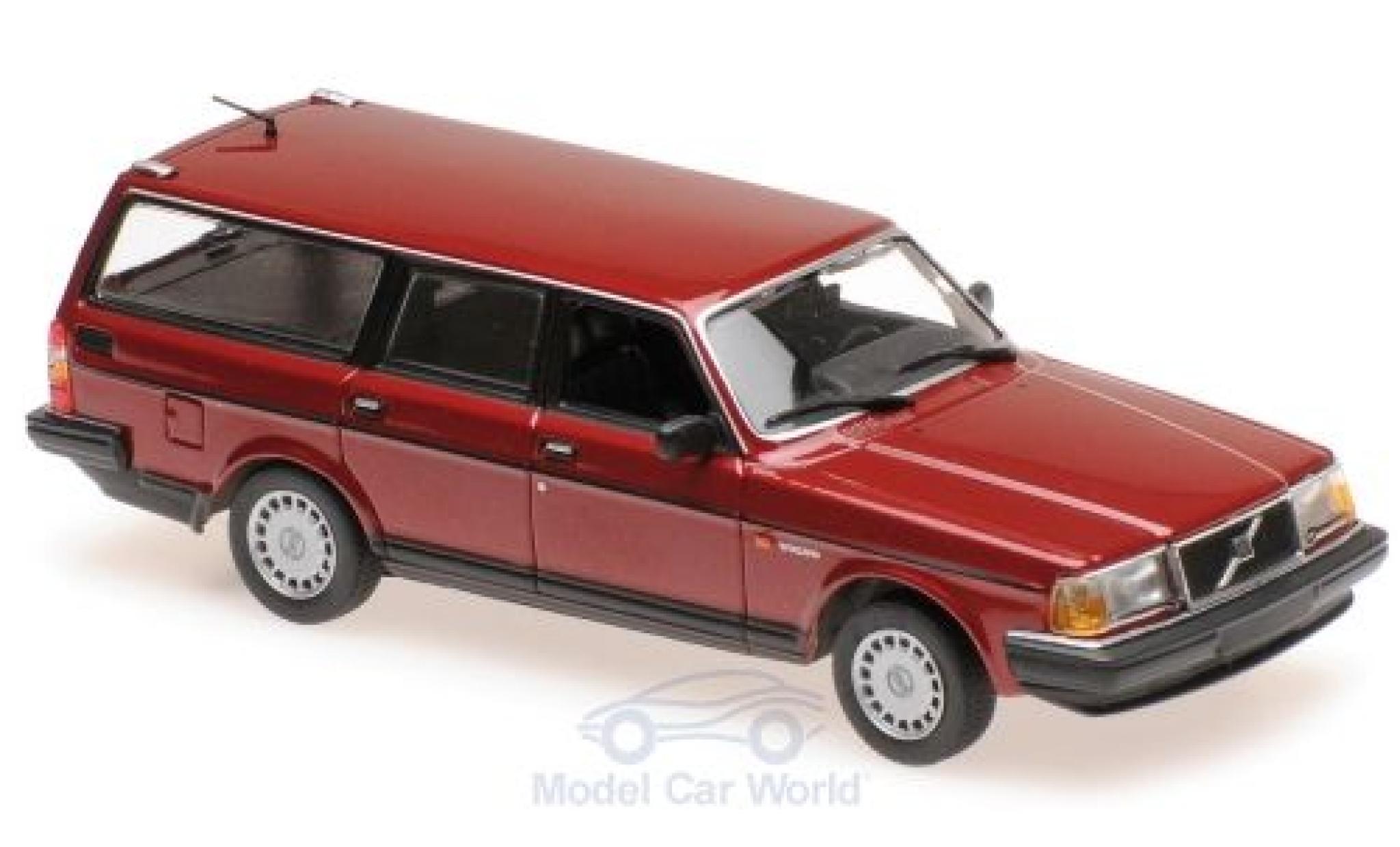 Volvo 240 1/43 Maxichamps GL Break metallico rosso 1986 modellino in miniatura
