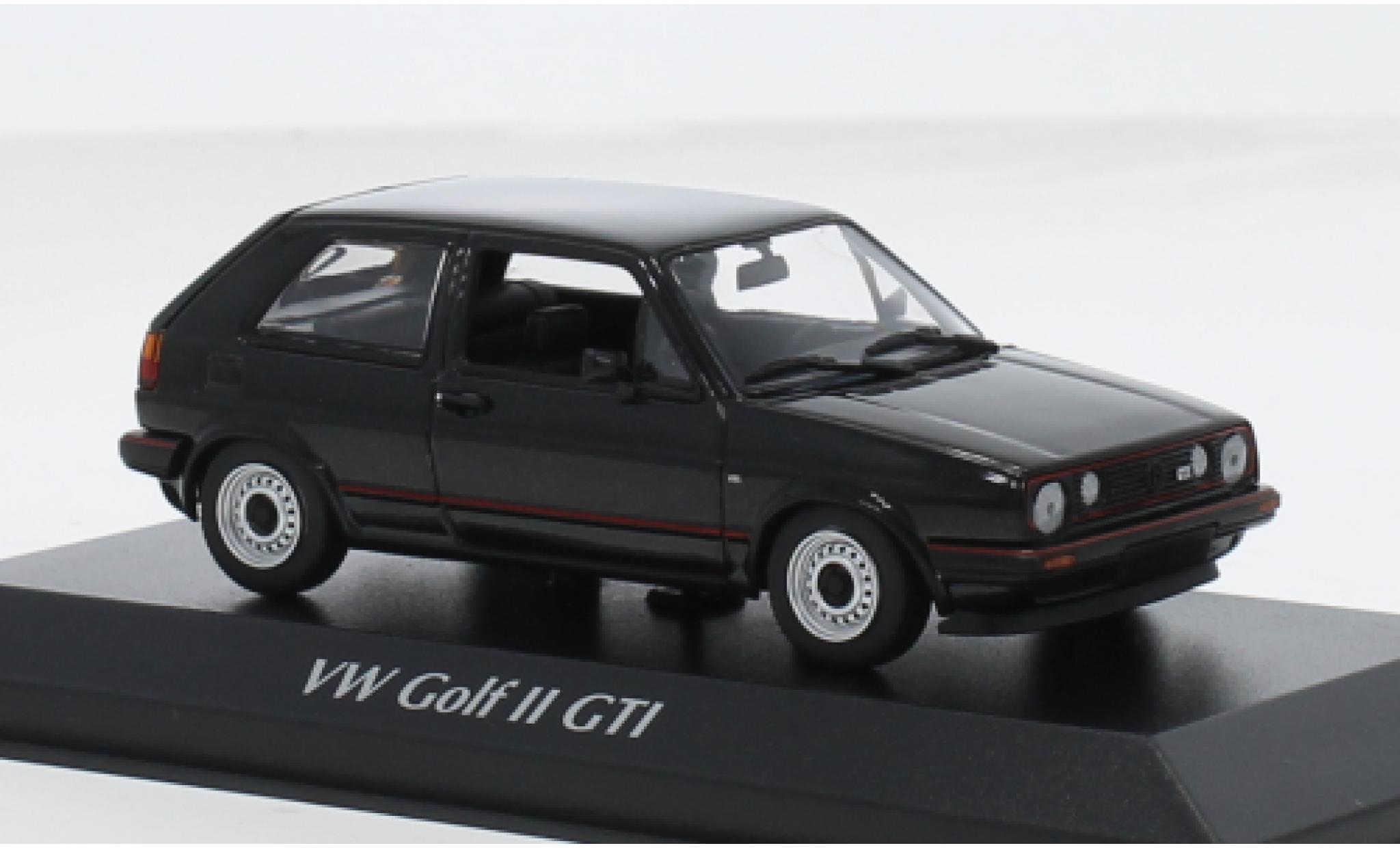Volkswagen Golf 1/43 Maxichamps II GTI 16V metallise schwarz 1985 1:43 modellino in miniatura