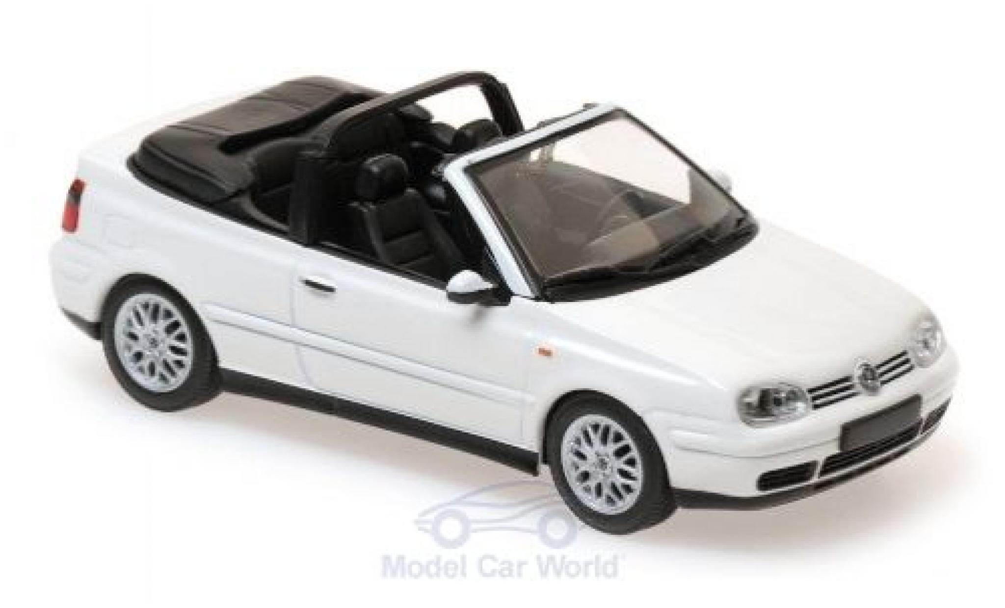 Volkswagen Golf 1/43 Maxichamps IV Cabriolet bianco 1998 modellino in miniatura