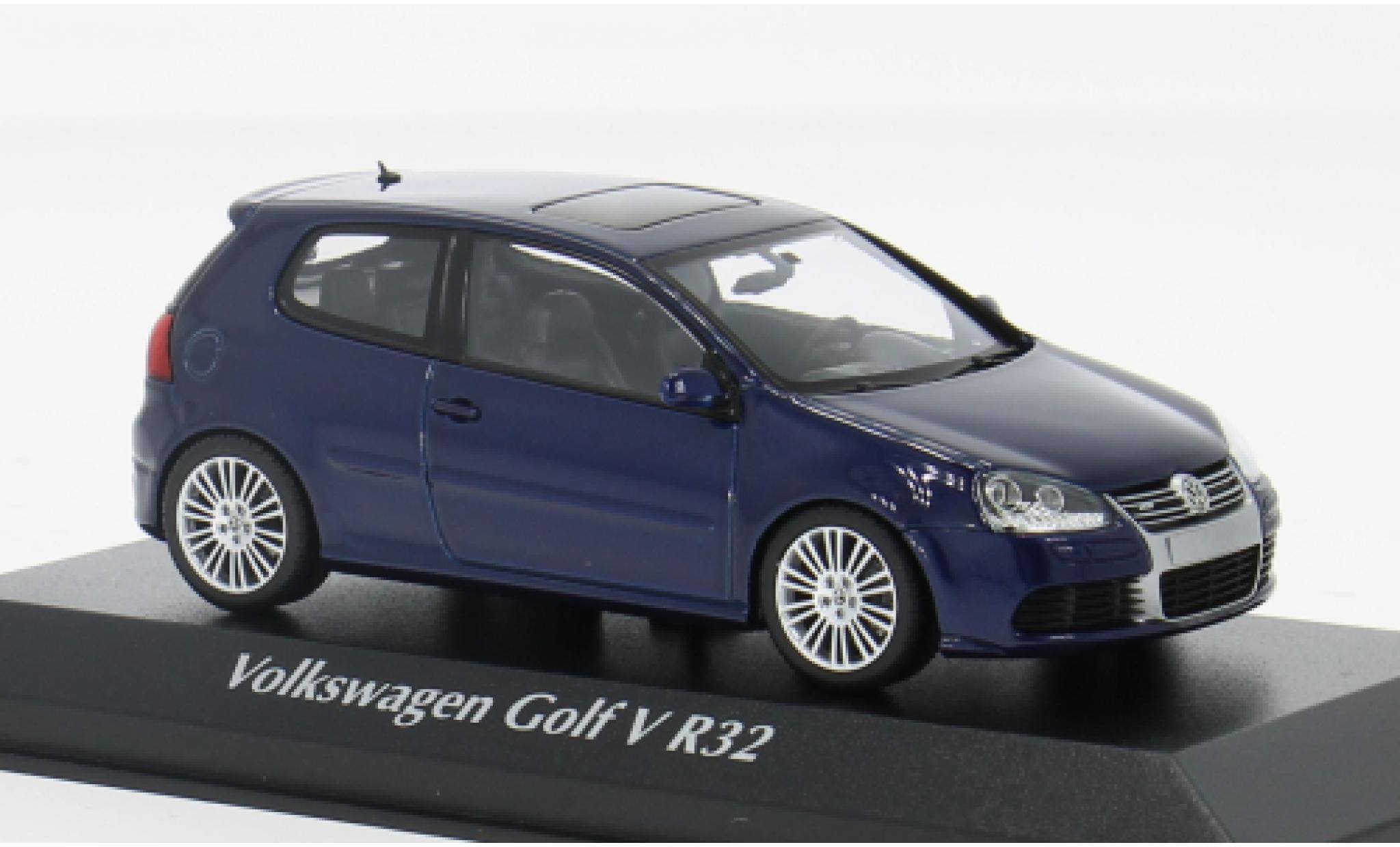 Volkswagen Golf 1/43 Maxichamps V R32 metallise blau 2005 1:43 modellino in miniatura