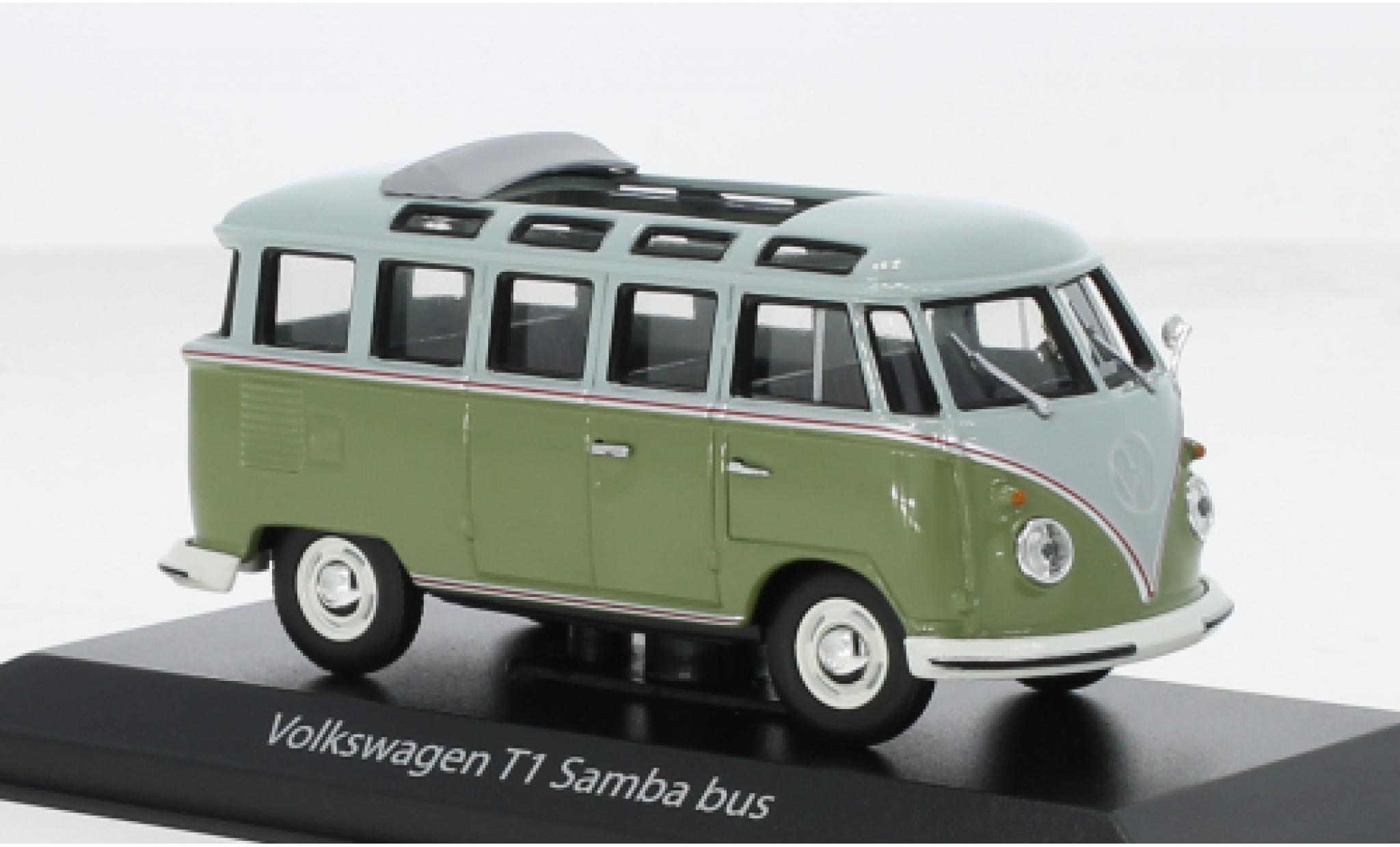 Volkswagen T1 1/43 Maxichamps Samba grau/grün 1961 1:43 modellino in miniatura