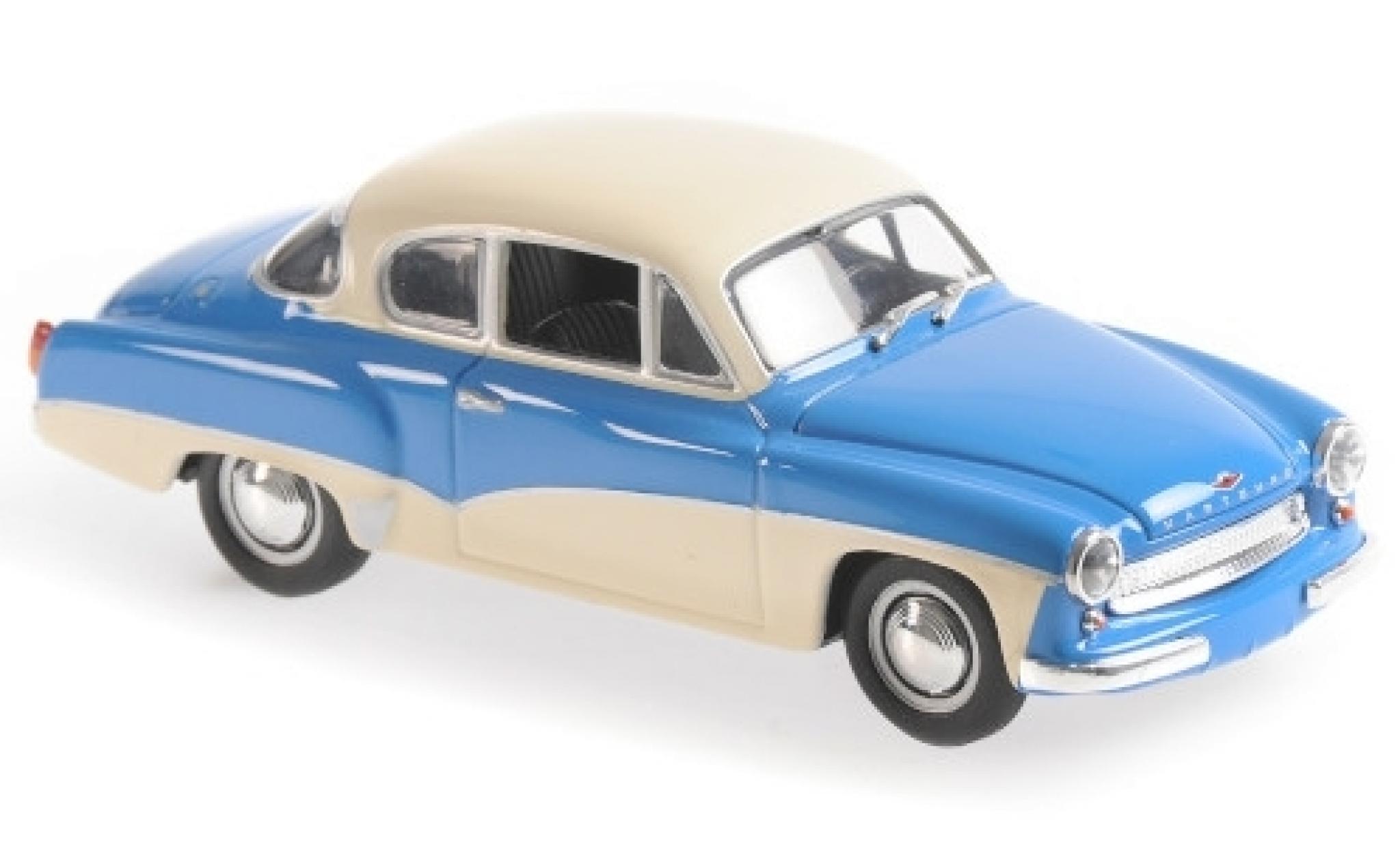 Wartburg 311 1/43 Maxichamps Coupe blu/bianco 1958 modellino in miniatura