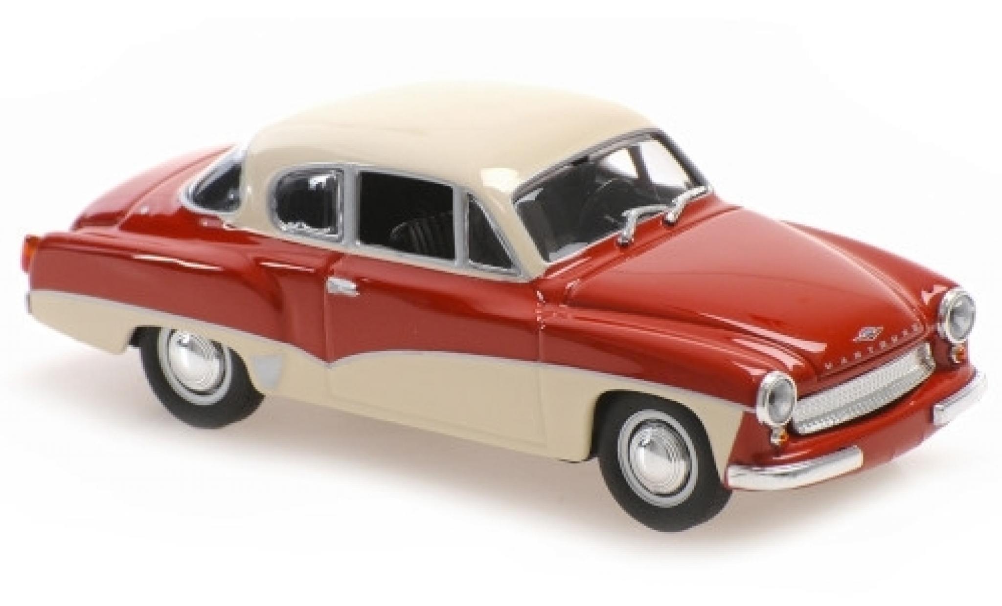 Wartburg 311 1/43 Maxichamps Coupe rosso/bianco 1958 modellino in miniatura