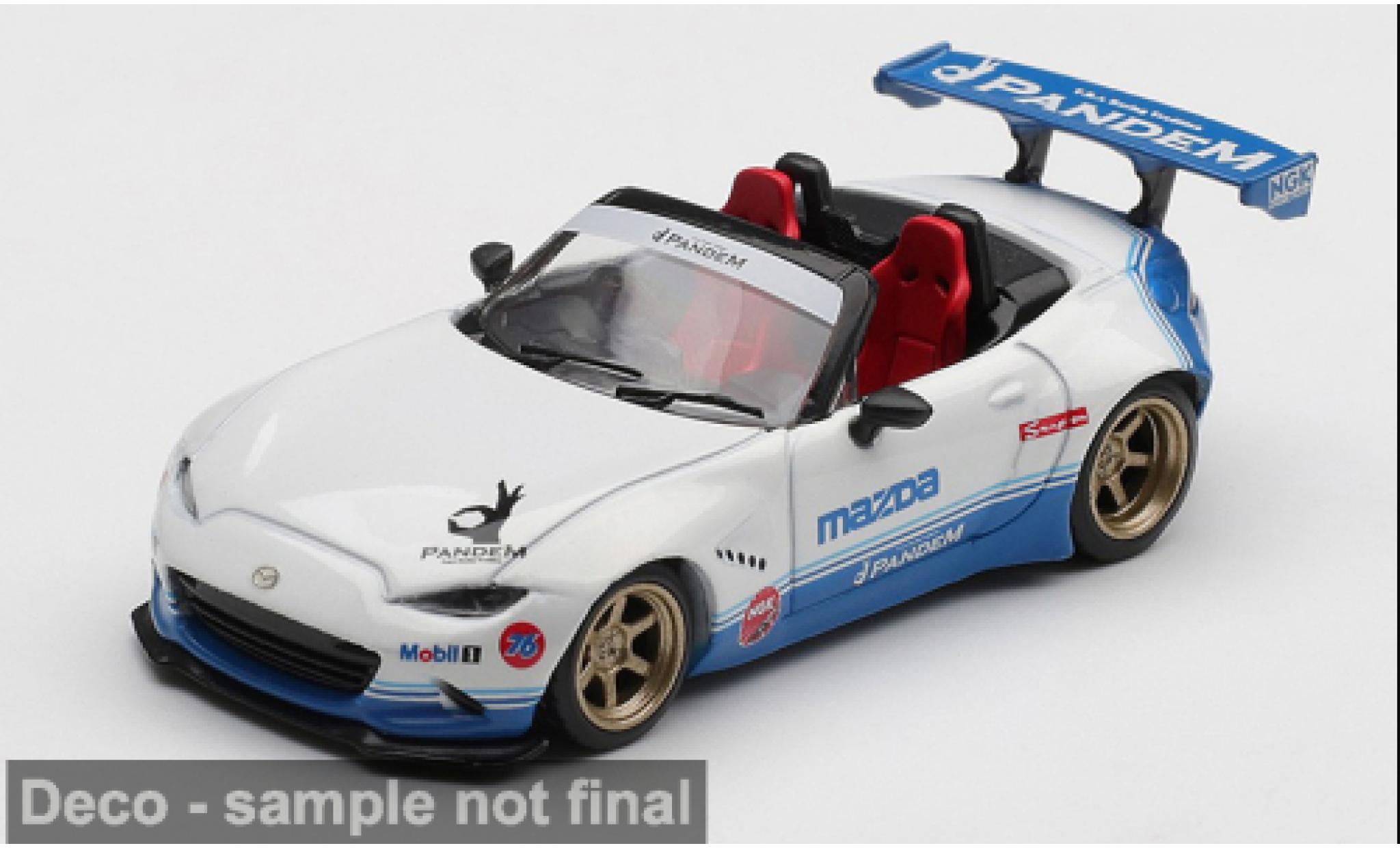 Mazda MX 1/64 Mini GT -5 (ND) Miata weiss/blau 2025 1:64 modellino in miniatura