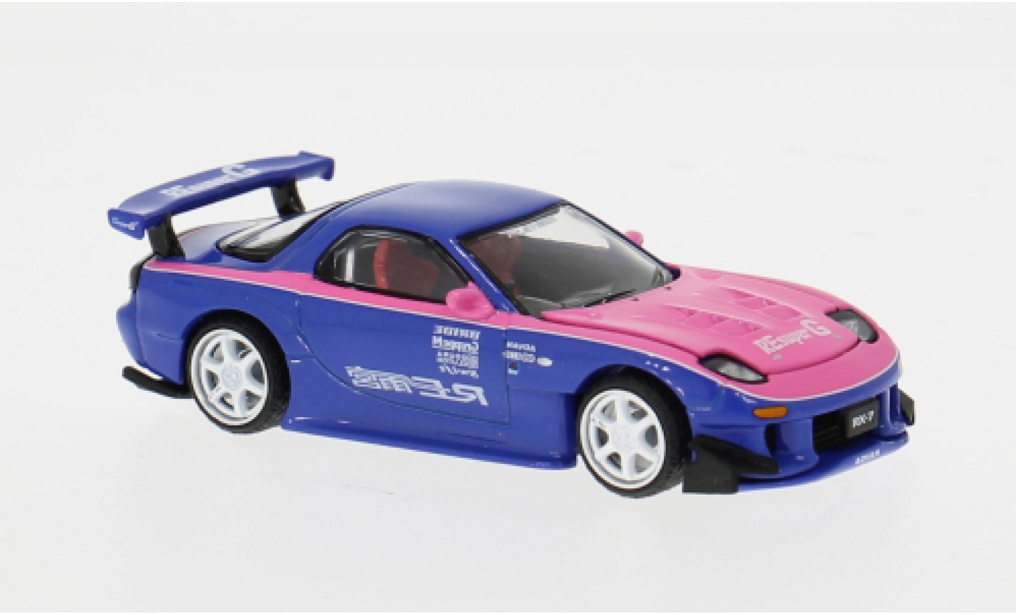 Mazda RX7 1/64 Pop Race RE-Amemiya blau/pink 1:64 modellini auto
