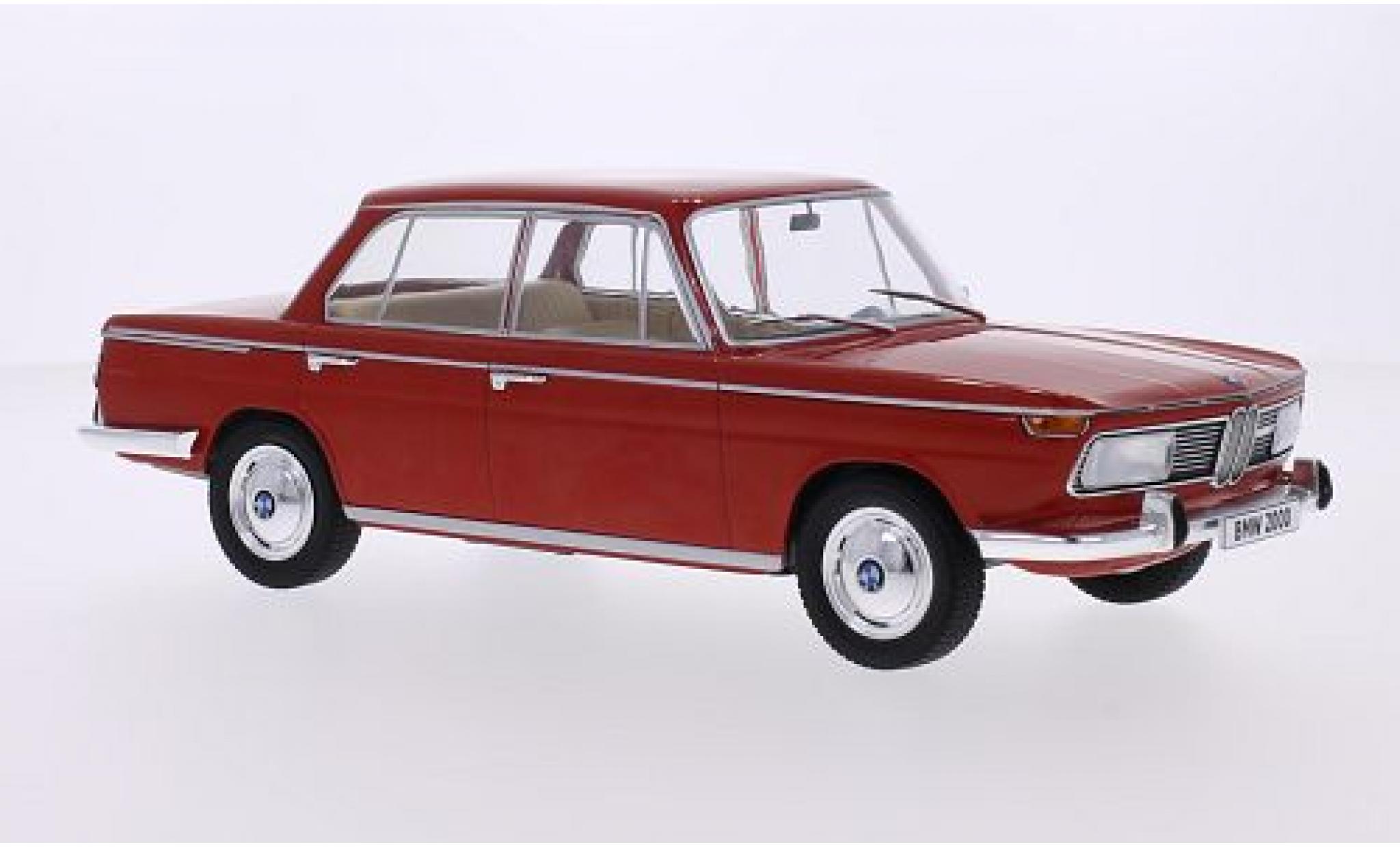 Bmw 2000 1/18 MCG (Typ 120) rosso 1966 les portes et capos fermé modellino in miniatura