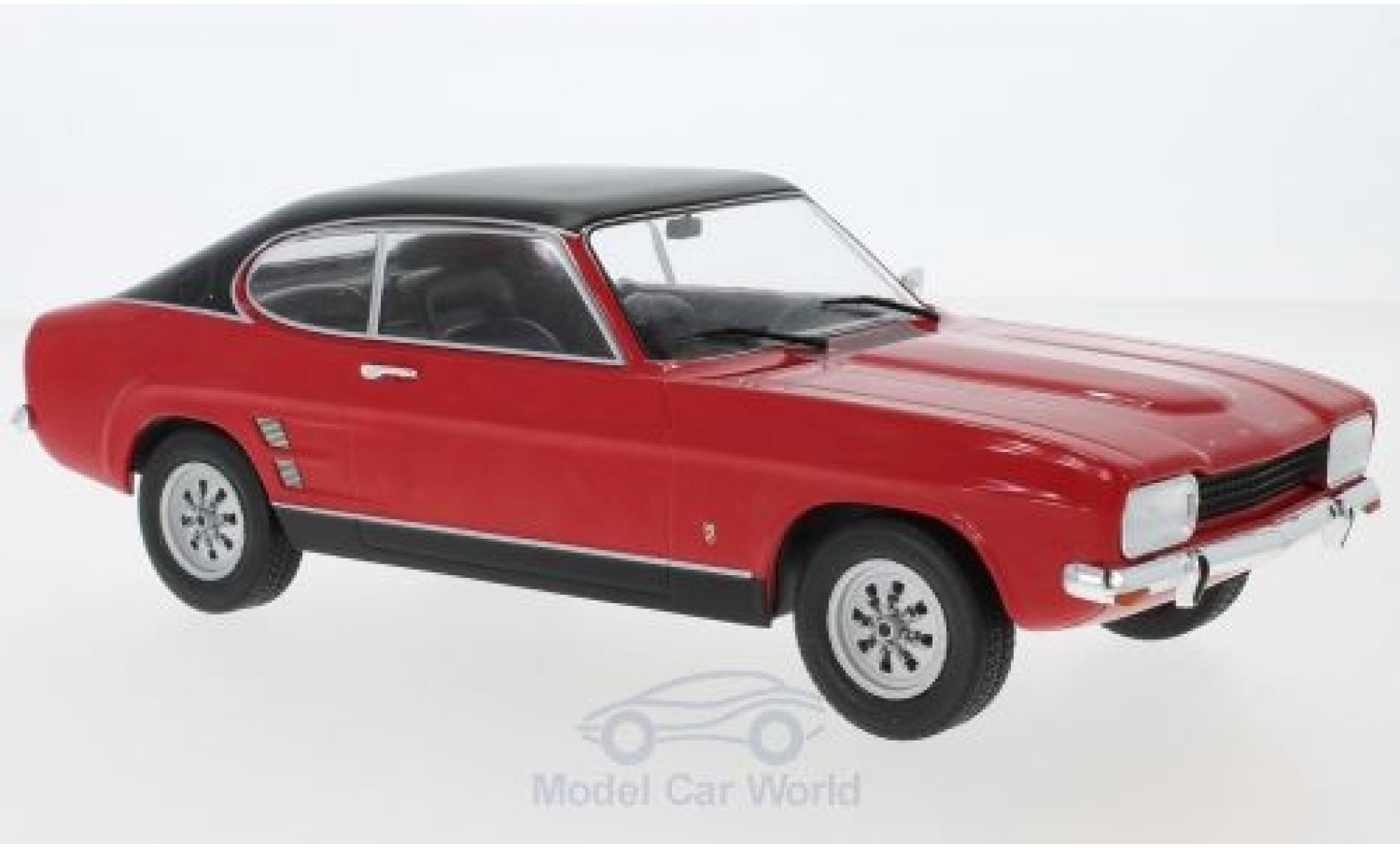 Ford Capri 1/18 MCG MKI 1600 GT rosso/nero 1973 modellino in miniatura