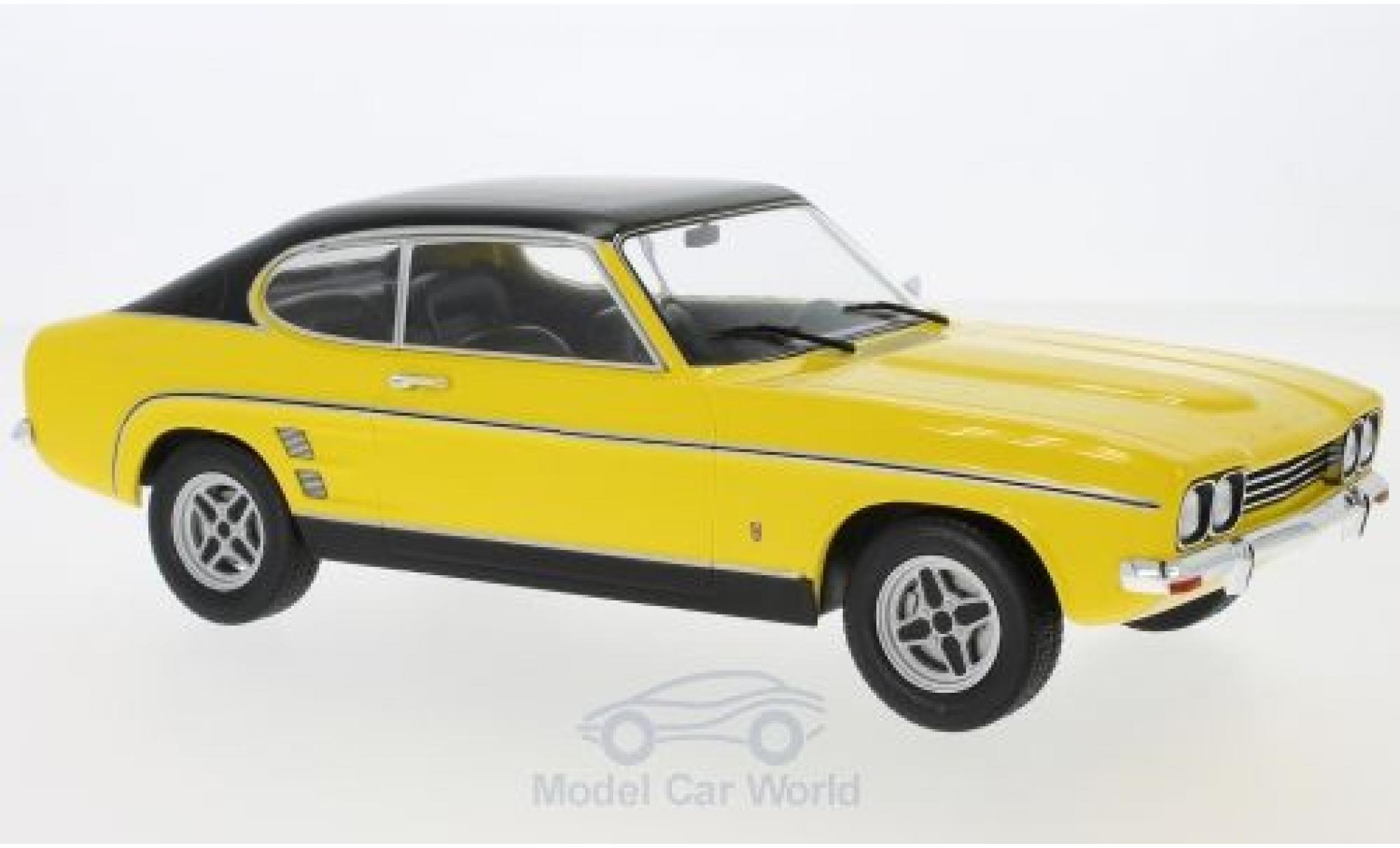 Ford Capri 1/18 MCG MKI 2000 GXL giallo/nero 1973 modellino in miniatura