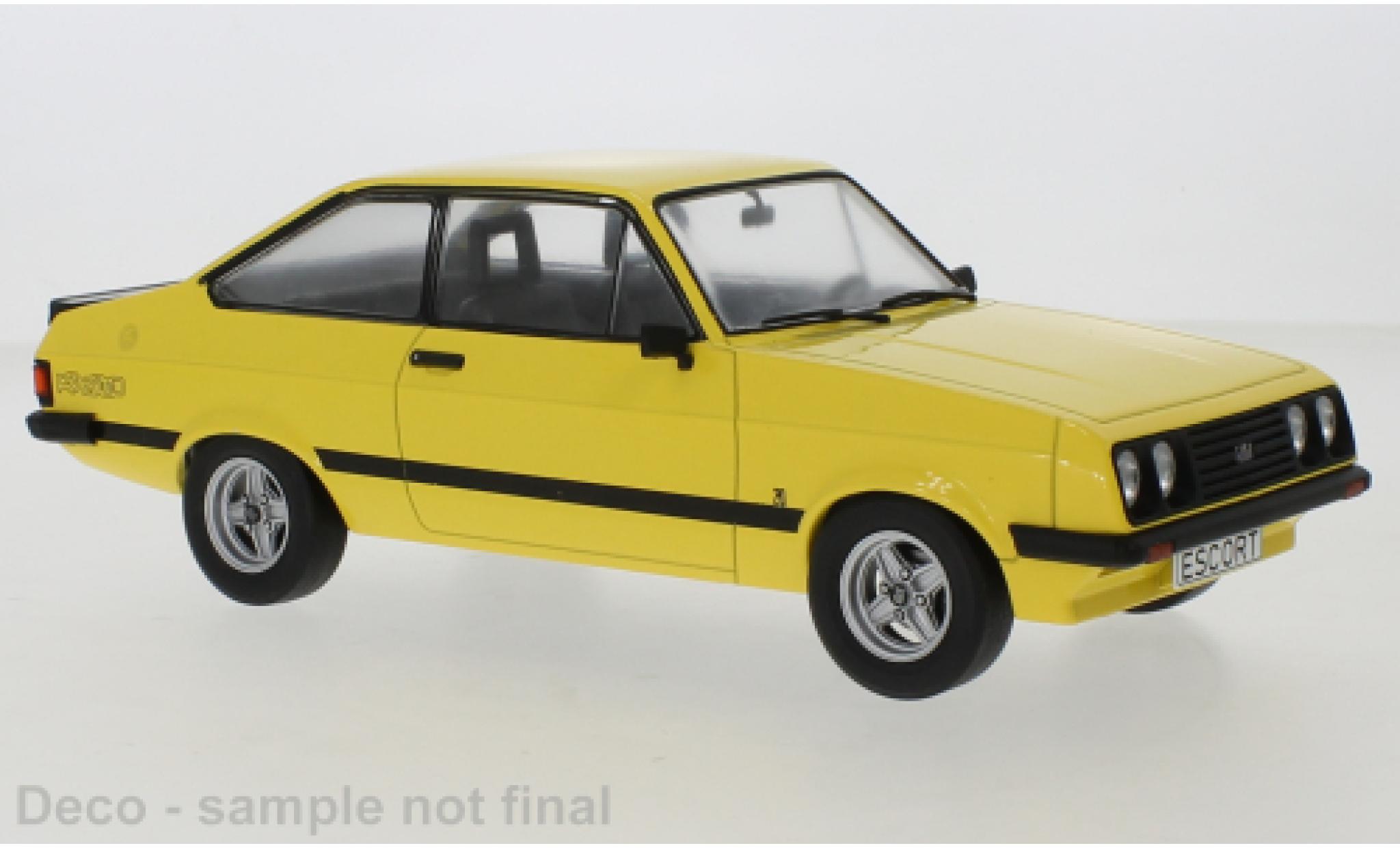 Ford Escort 1/18 MCG MK II RS 2000 giallo 1976 modellino in miniatura