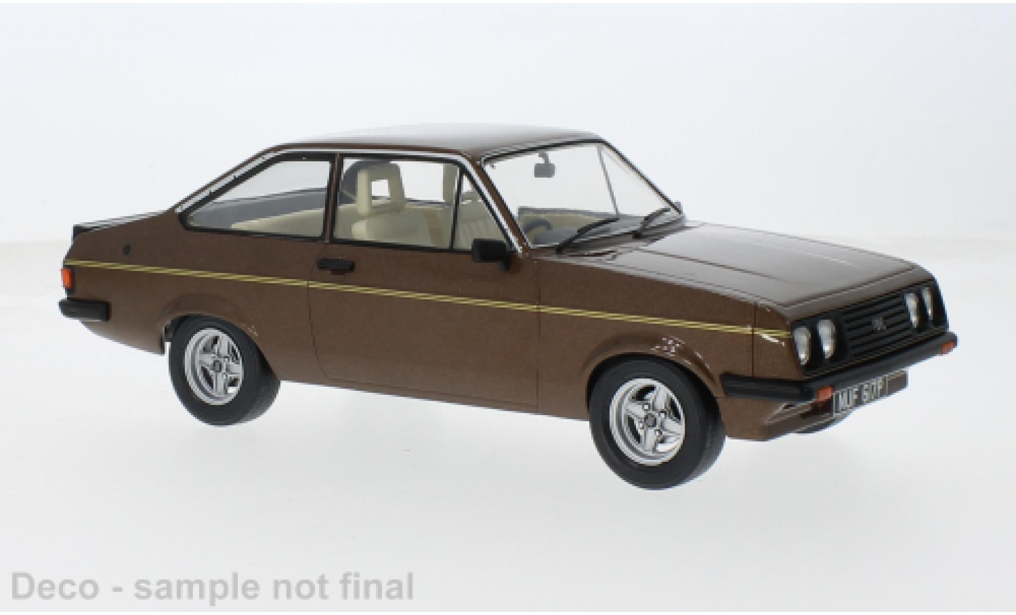 Ford Escort 1/18 MCG MK II RS 2000 metallise braun 1977 1:18 modellino in miniatura