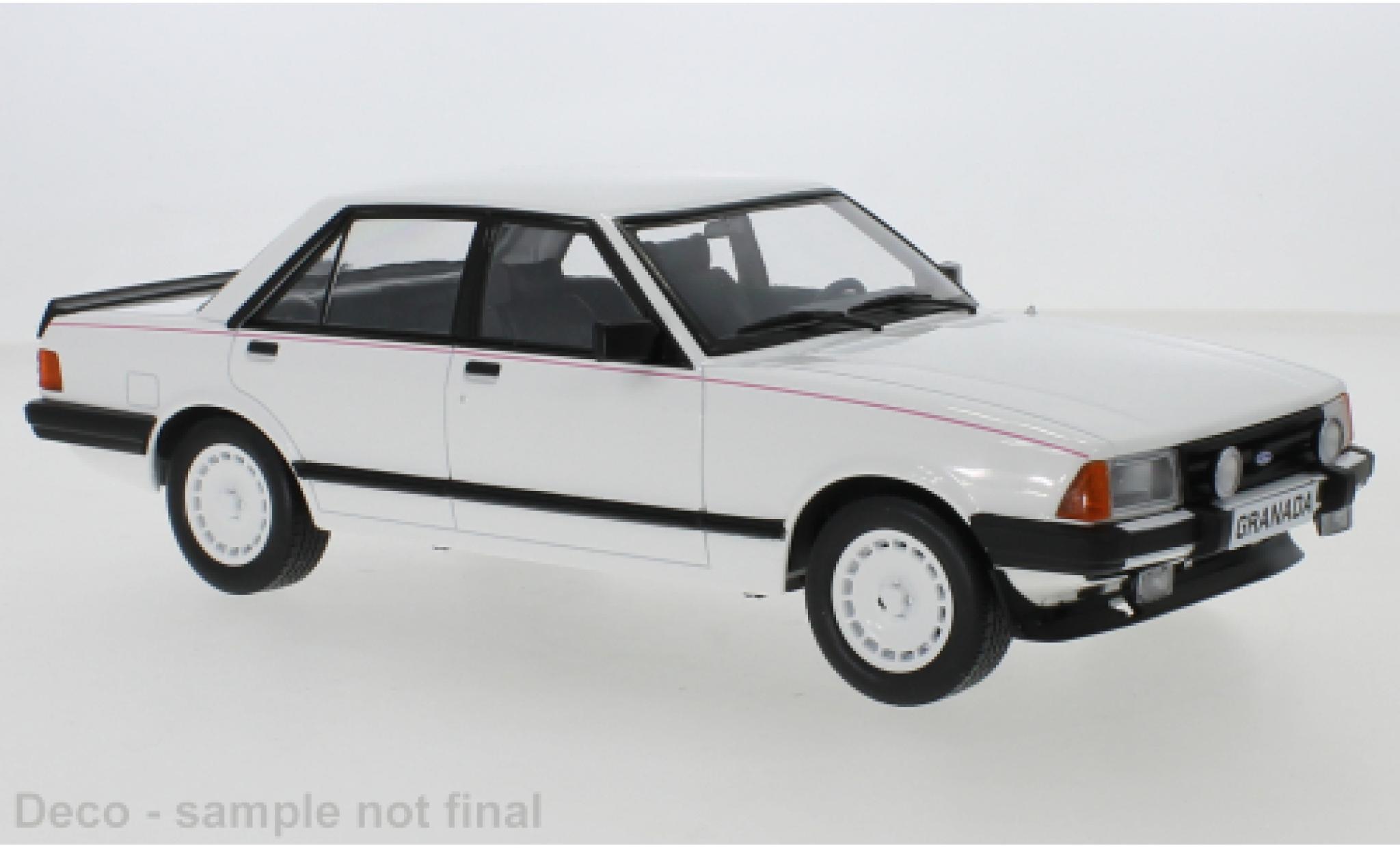 Ford Granada 1/18 MCG MK II 2.8 Injection bianco 1981 modellino in miniatura
