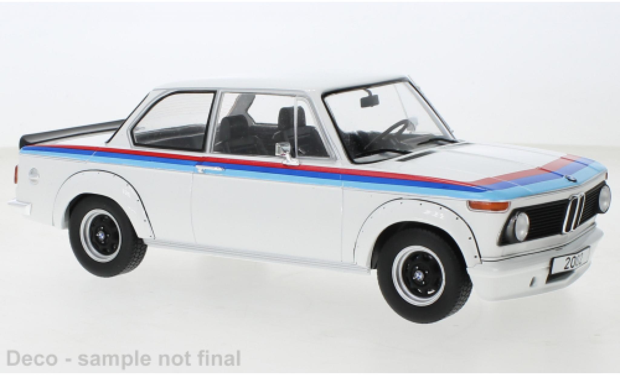 Bmw 2002 1/18 MCG turbo bianco/Décorer 1973 modellino in miniatura