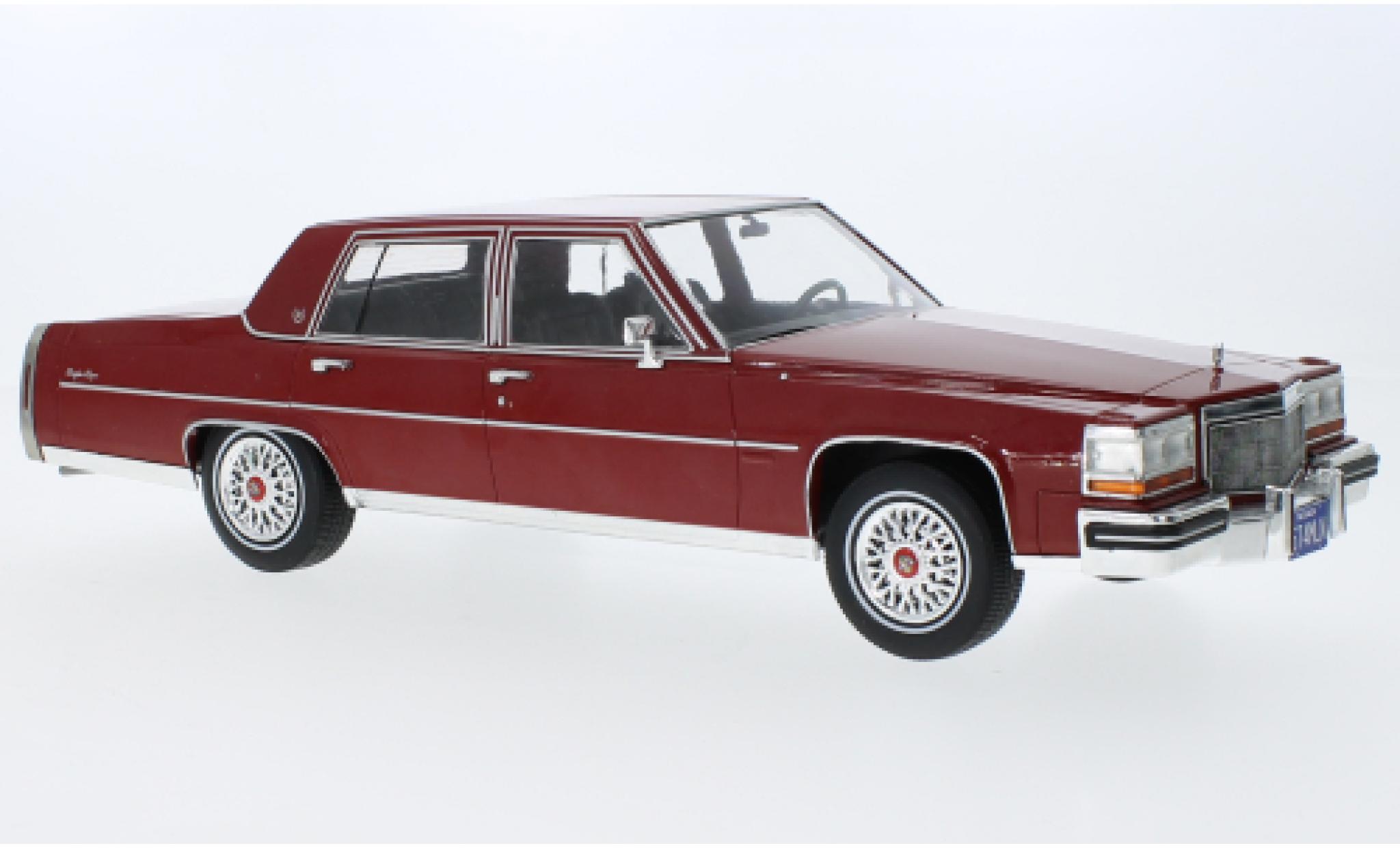 Cadillac Fleetwood 1/18 MCG Brougham metallise rosso foncé 1982 modellino in miniatura