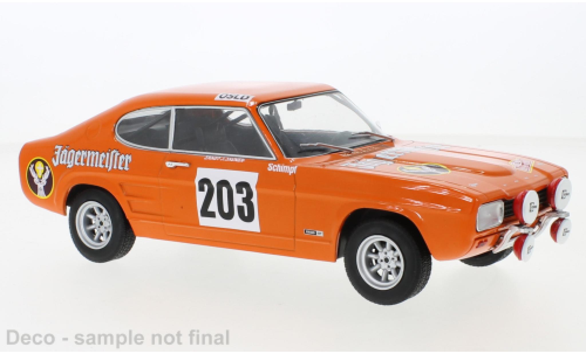 Ford Capri 1/18 MCG Mk I No.203 Rallye Monte Carlo 1973 modellino in miniatura