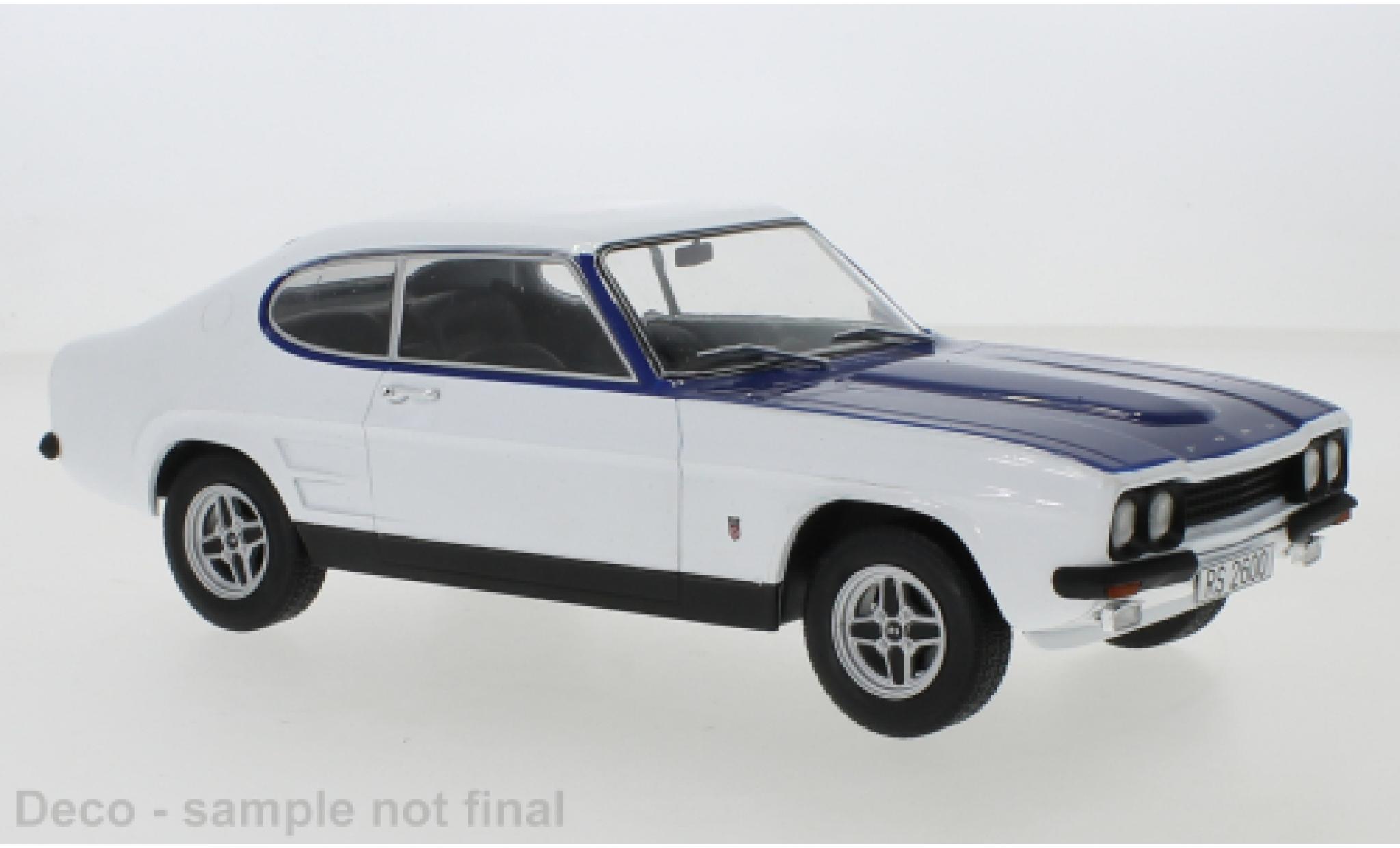 Ford Capri 1/18 MCG MK I RS 2600 bianco/blu 1973 modellino in miniatura