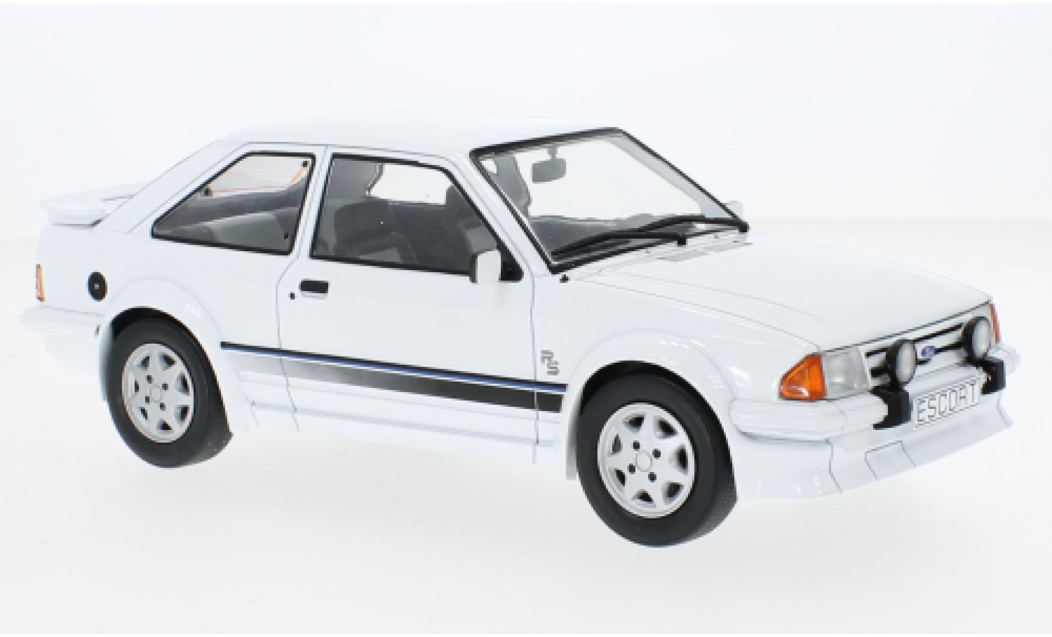 Ford Escort 1/18 MCG MK III RS Turbo bianco 1985 modellino in miniatura