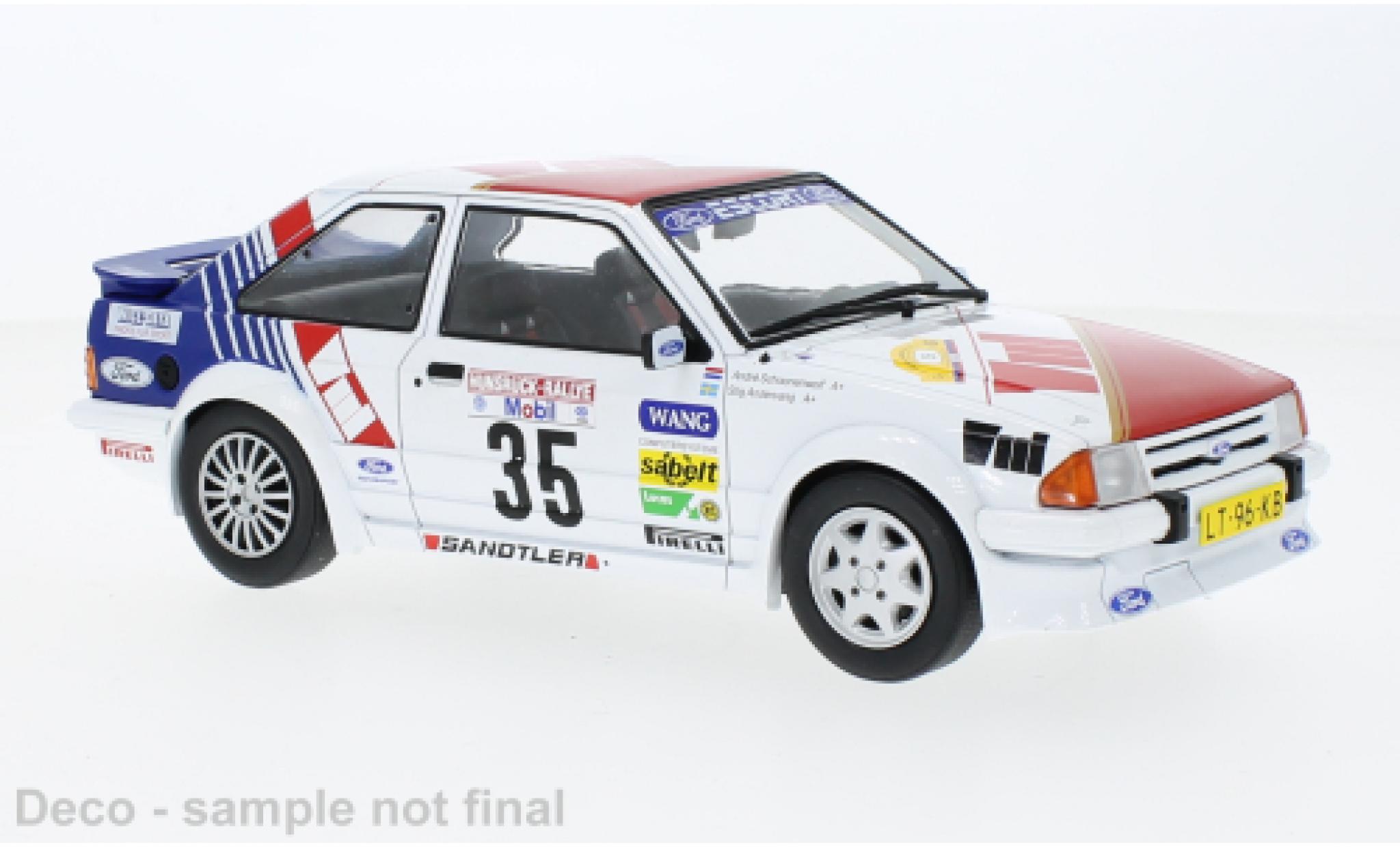 Ford Escort 1/18 MCG MK III RS Turbo No.35 Hunsrück Rallye 1985 modellino in miniatura