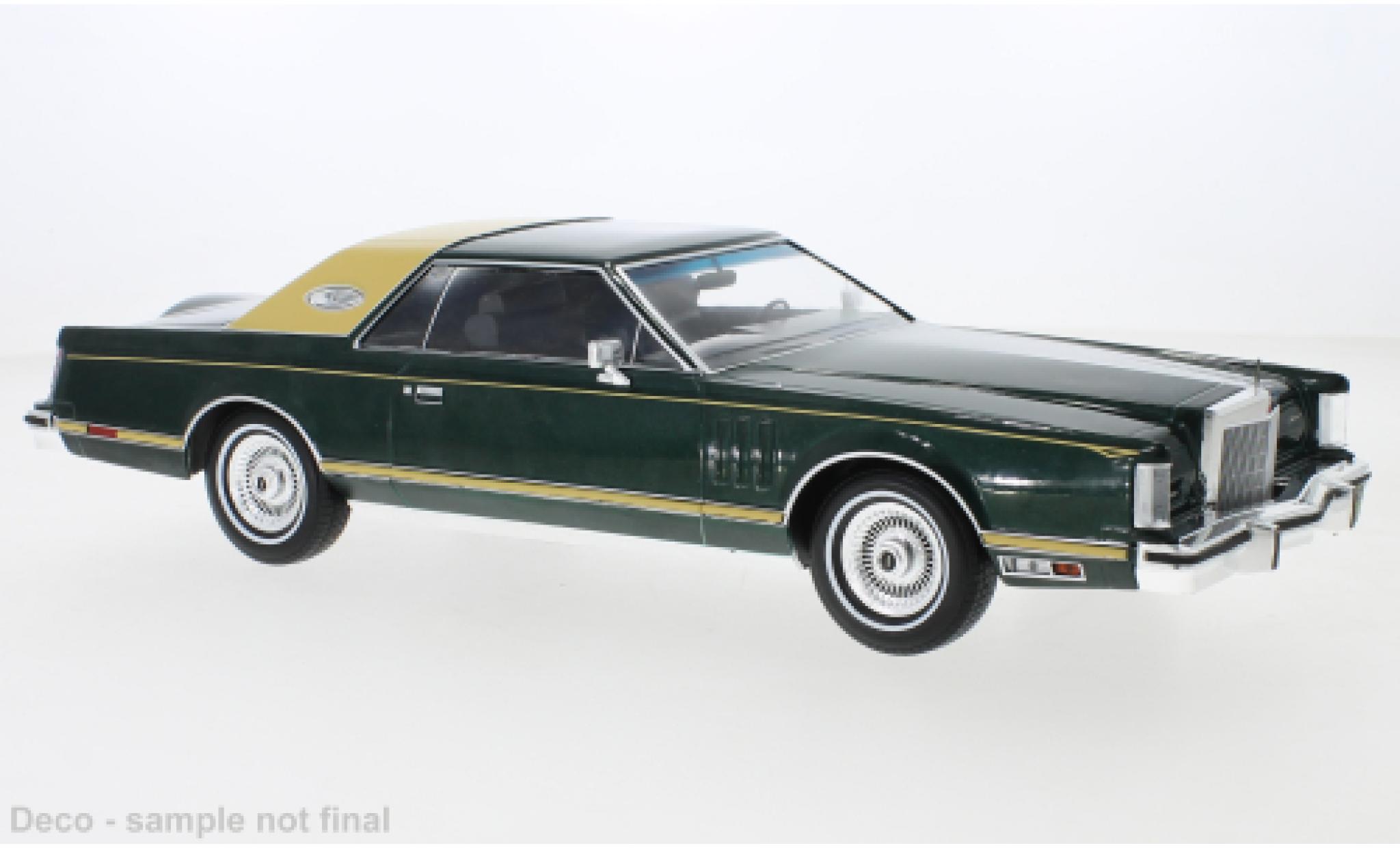 Lincoln Continental 1/18 MCG Mark V metallise verde 1978 modellino in miniatura