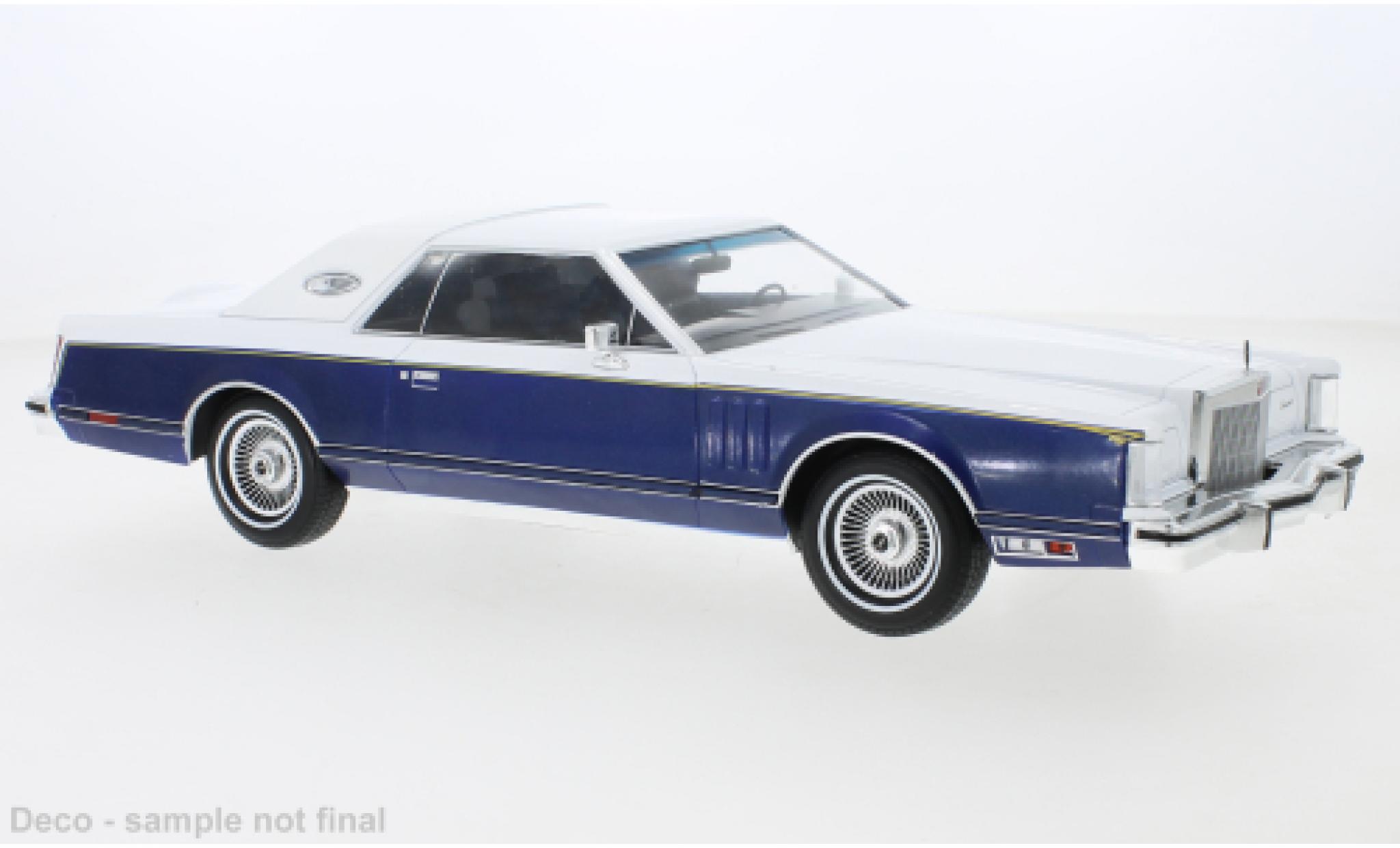 Lincoln Continental 1/18 MCG Mark V bianco/blu 1978 modellino in miniatura