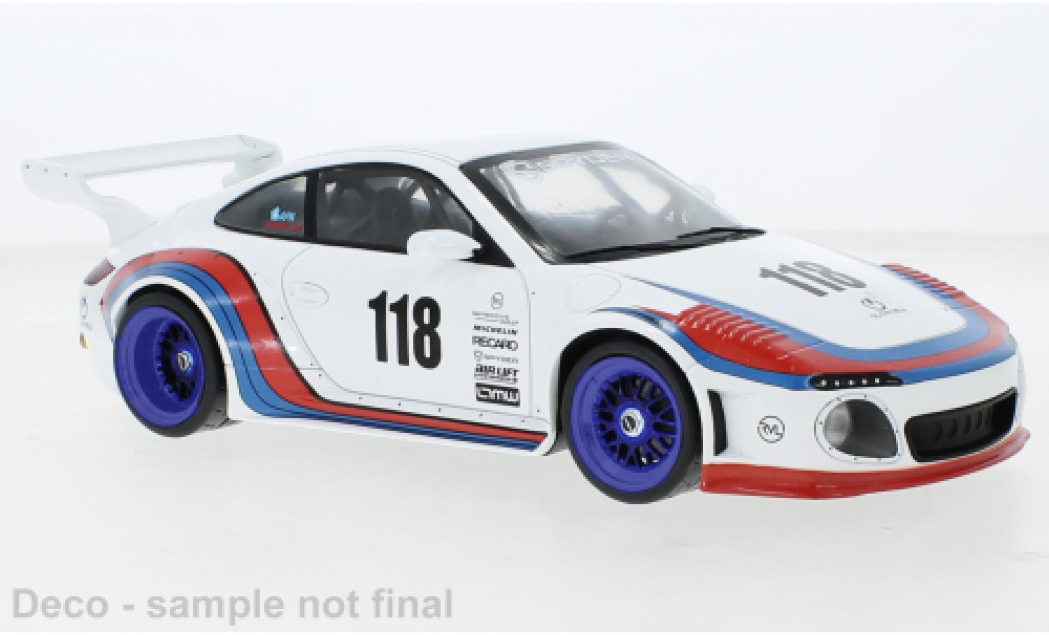Porsche 997 1/18 MCG Old & New bianco/Dekor Martini 2020 modellino in miniatura