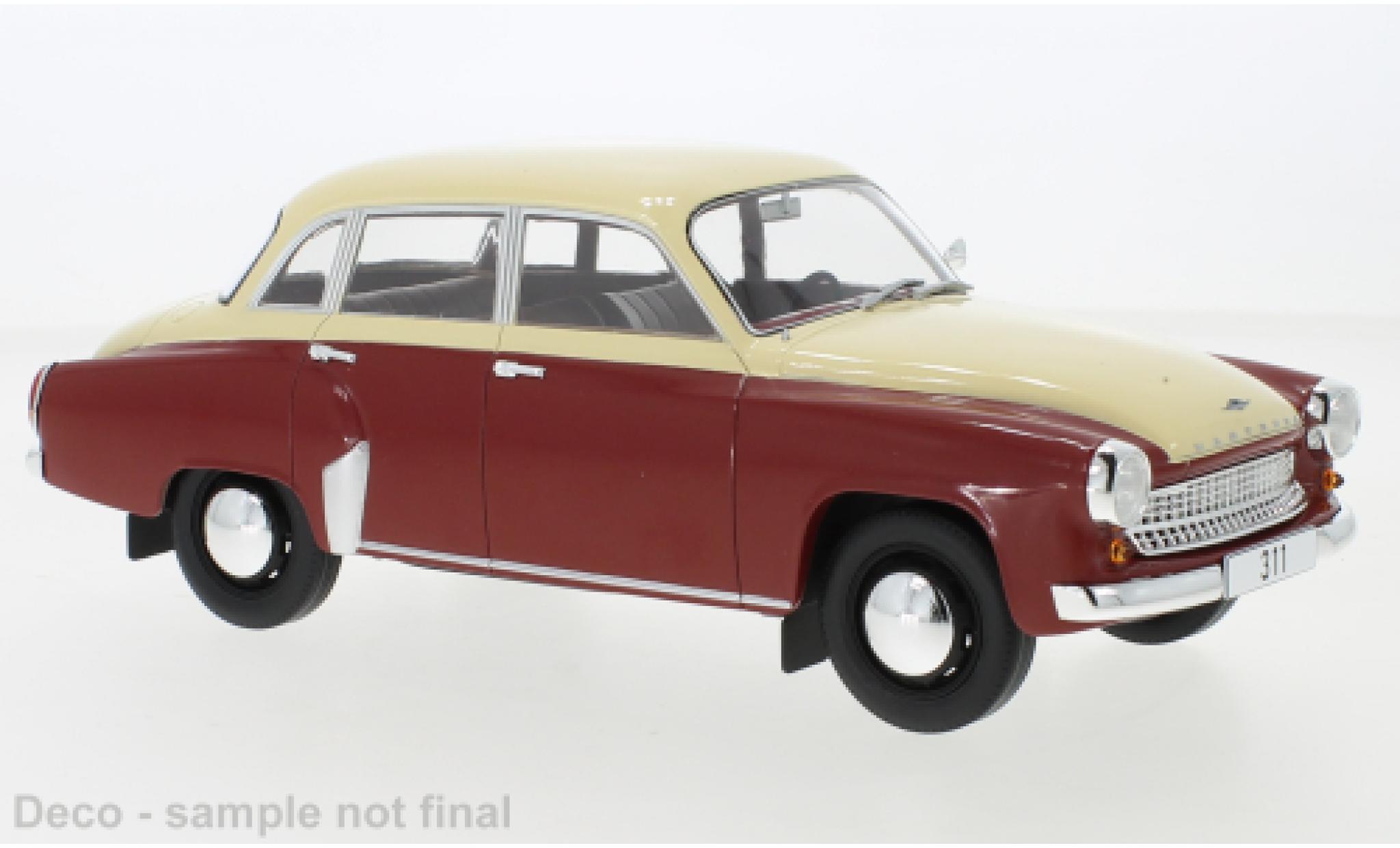 Wartburg 311 1/18 MCG rosso/beige 1959 modellino in miniatura