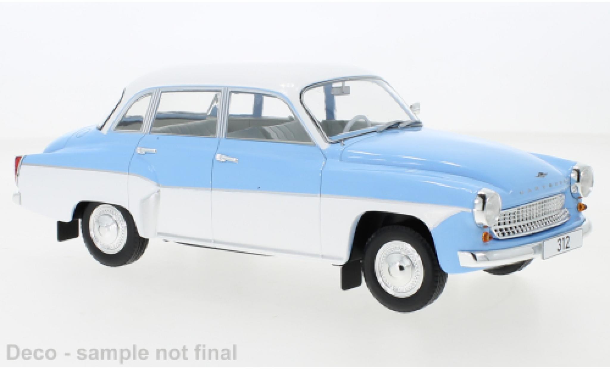 Wartburg 312 1/18 MCG blu/bianco 1965 modellino in miniatura