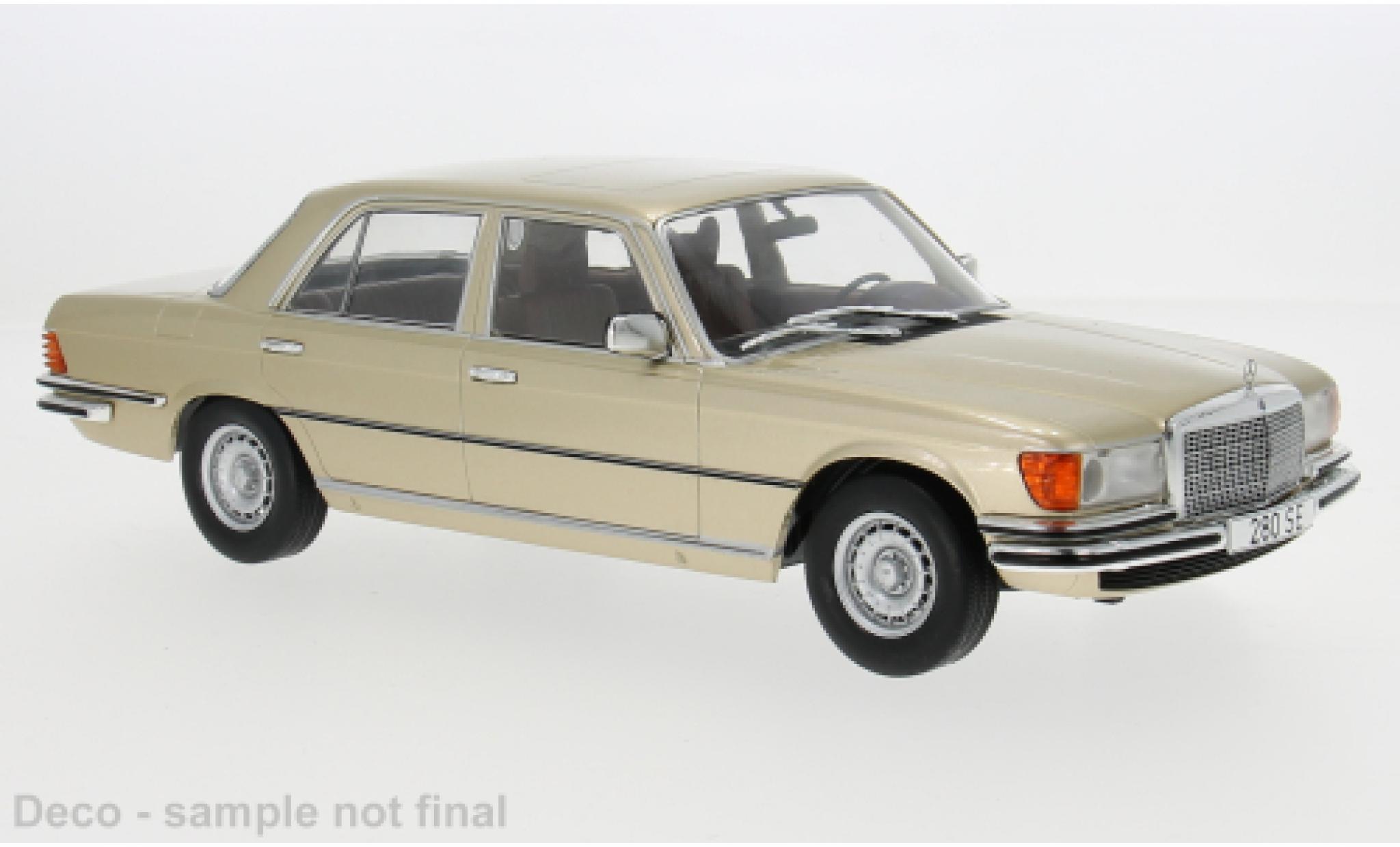 Mercedes Classe S 1/18 MCG (W116) beige 1972 1:18 modellino in miniatura