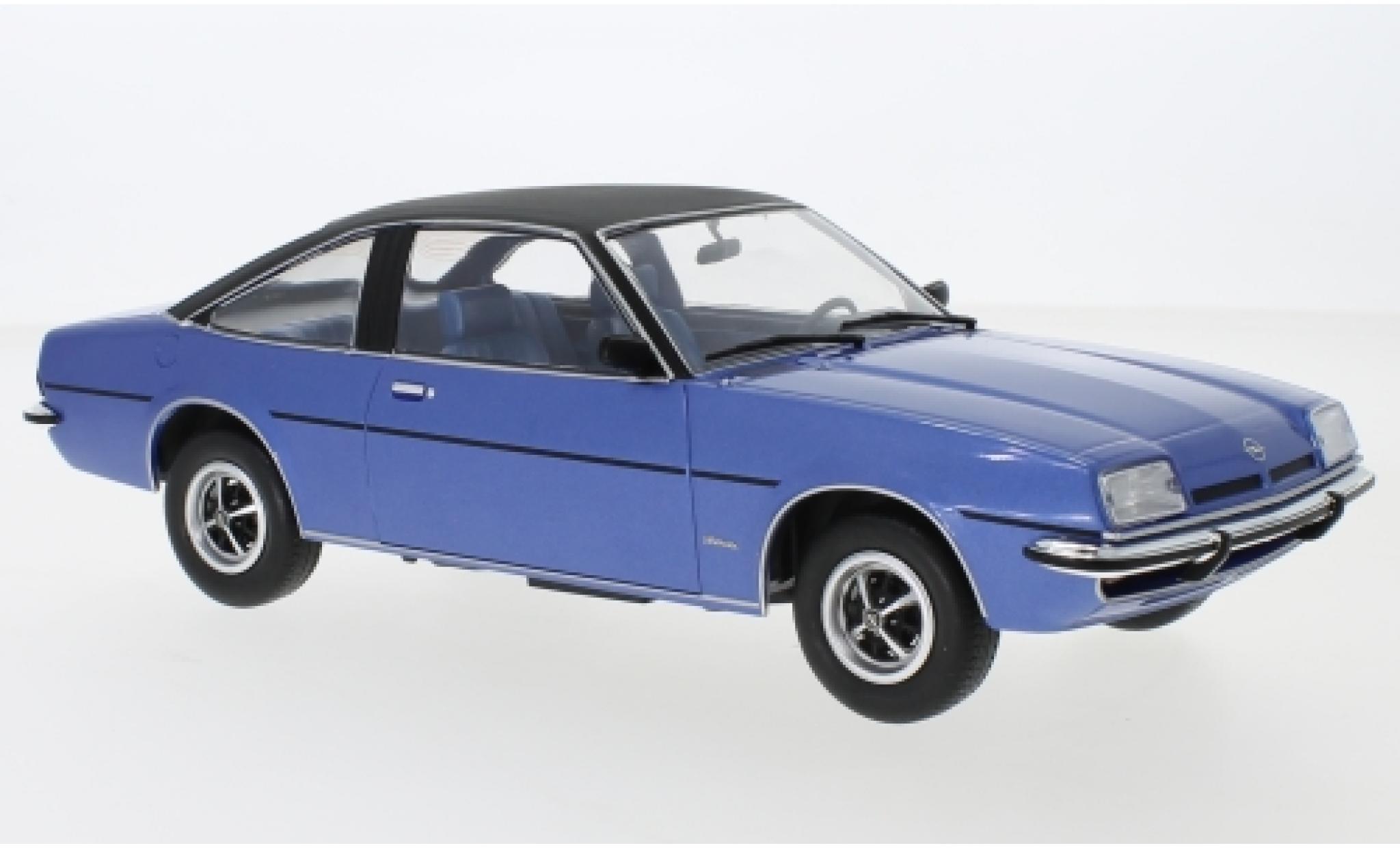 Opel Manta 1/18 MCG B Berlinetta metallico blu/nero 1975 modellino in miniatura