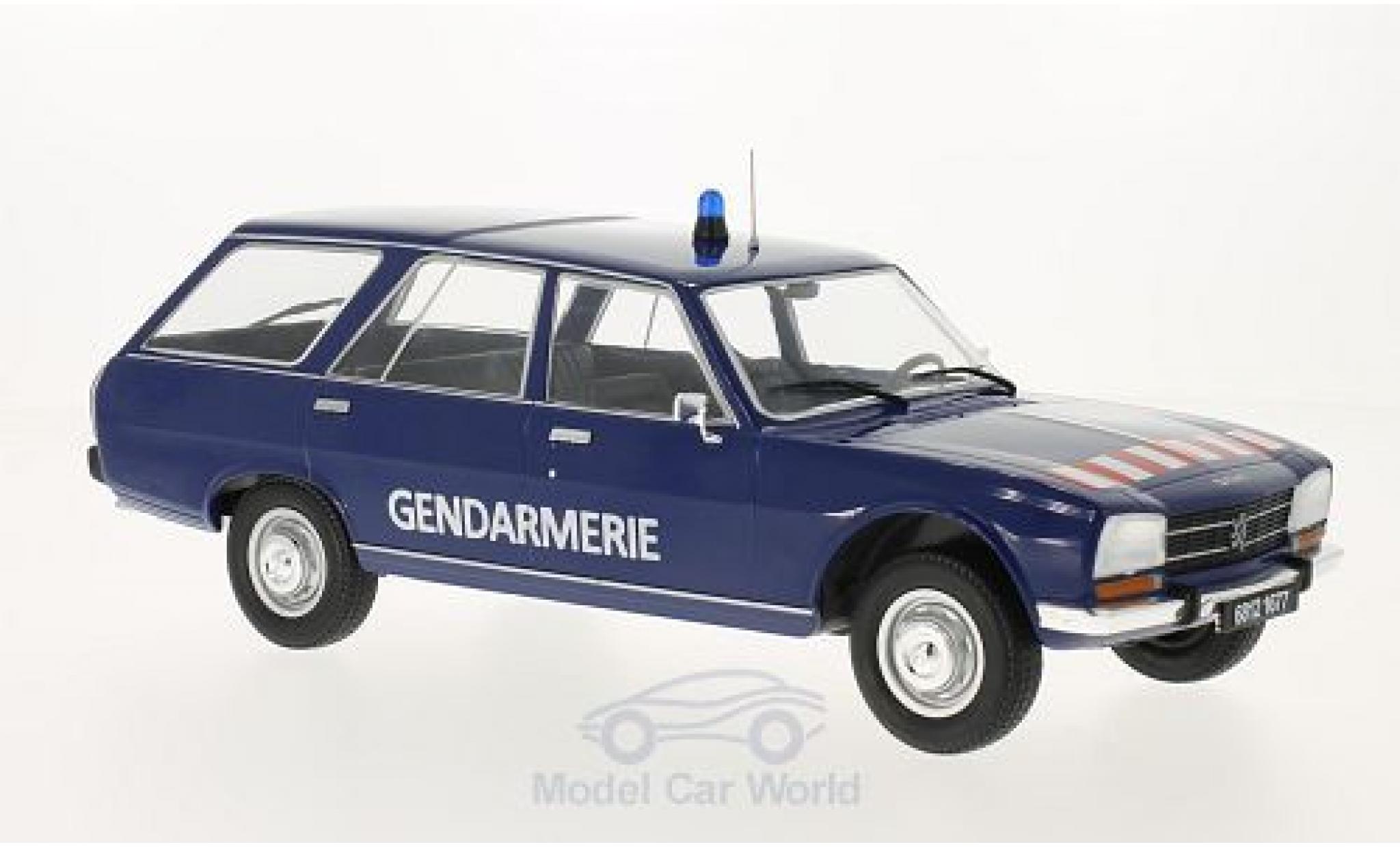Peugeot 504 Break 1/18 MCG Break blu Gendarmerie 1976 Türen und Hauben geschlossen modellino in miniatura