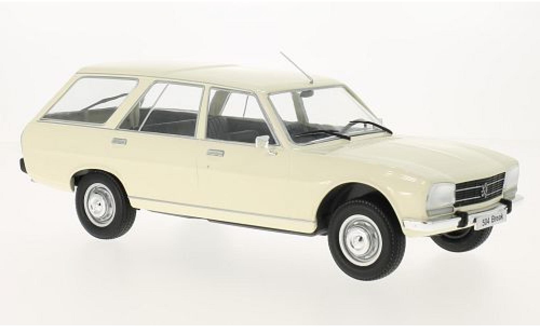 Peugeot 504 1/18 MCG Break bianco 1976 les portes et capos fermé modellino in miniatura