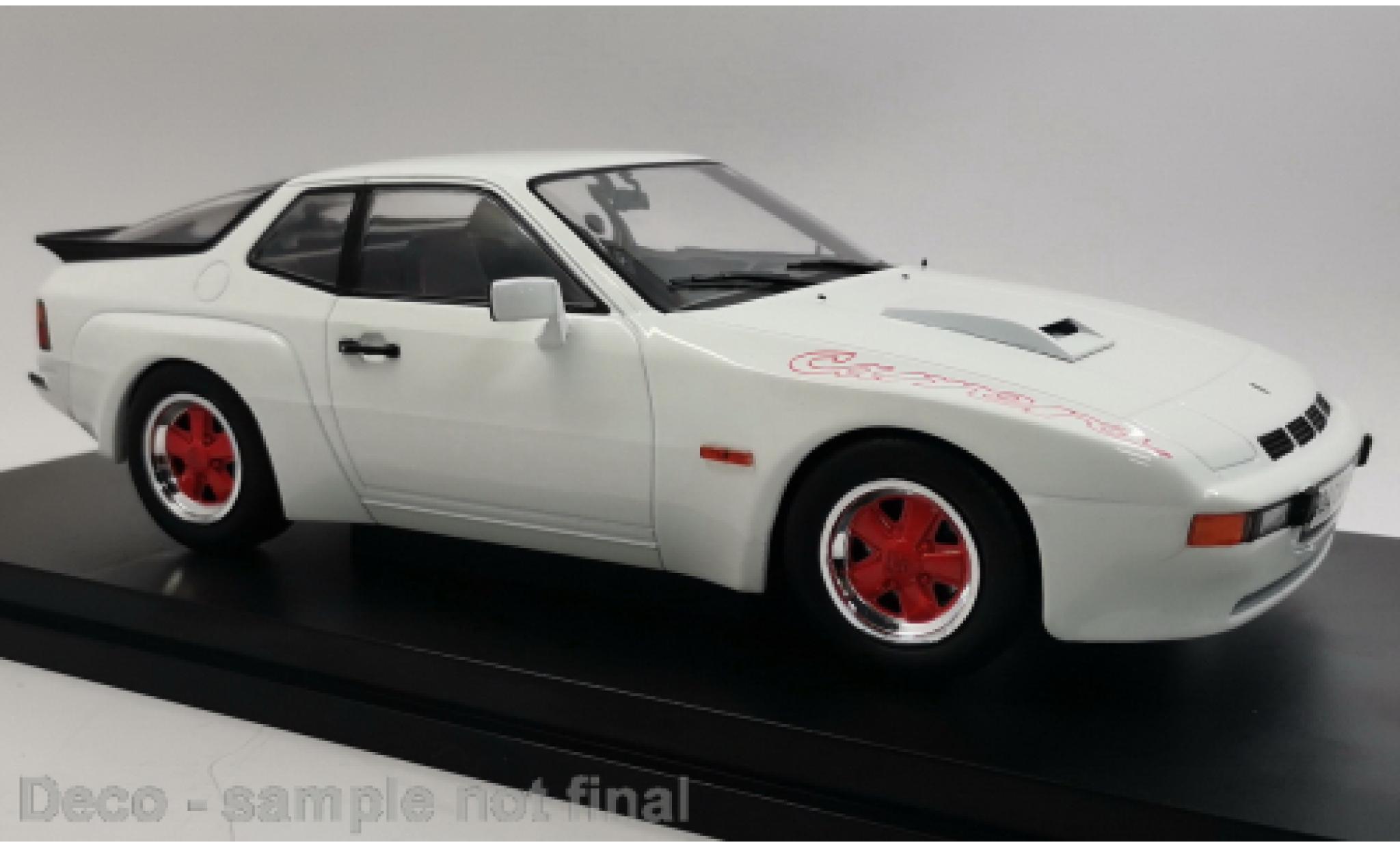 Porsche 924 1/18 MCG Carrera GT bianco 1981 mit rossoen Felgen modellino in miniatura
