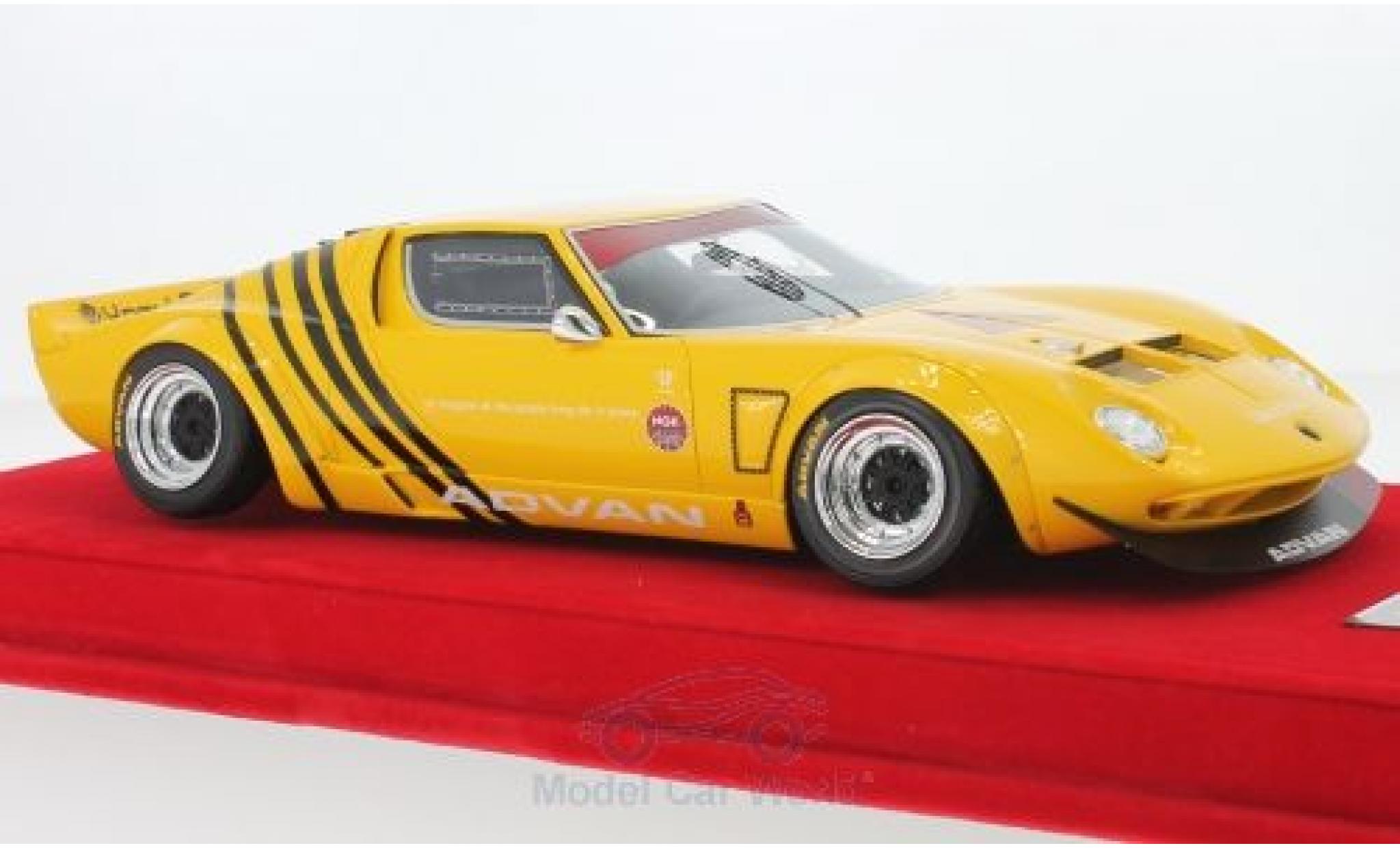 Lamborghini Miura 1/18 MCW Models LB Works giallo/nero Chassis Ford GT40 N4 Liberty Walk modellino in miniatura