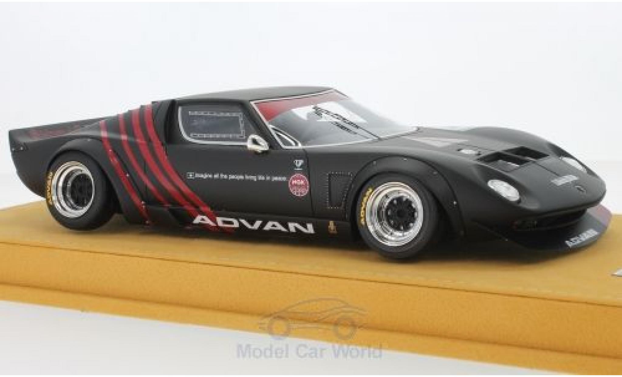 Lamborghini Miura 1/18 MCW Models LB Works matt-nero/rosso RHD Chassis Ford GT40 N4 Liberty Walk modellino in miniatura
