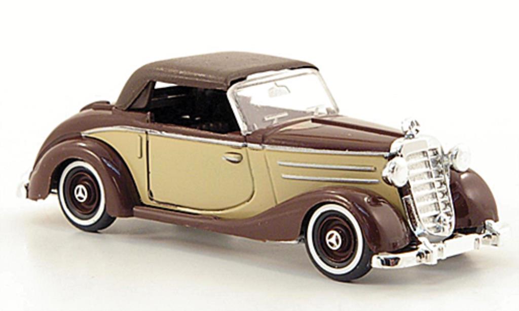 Mercedes 170 1/87 Busch S Cabrio beige/marroneee geschlossen 1949 modellino in miniatura