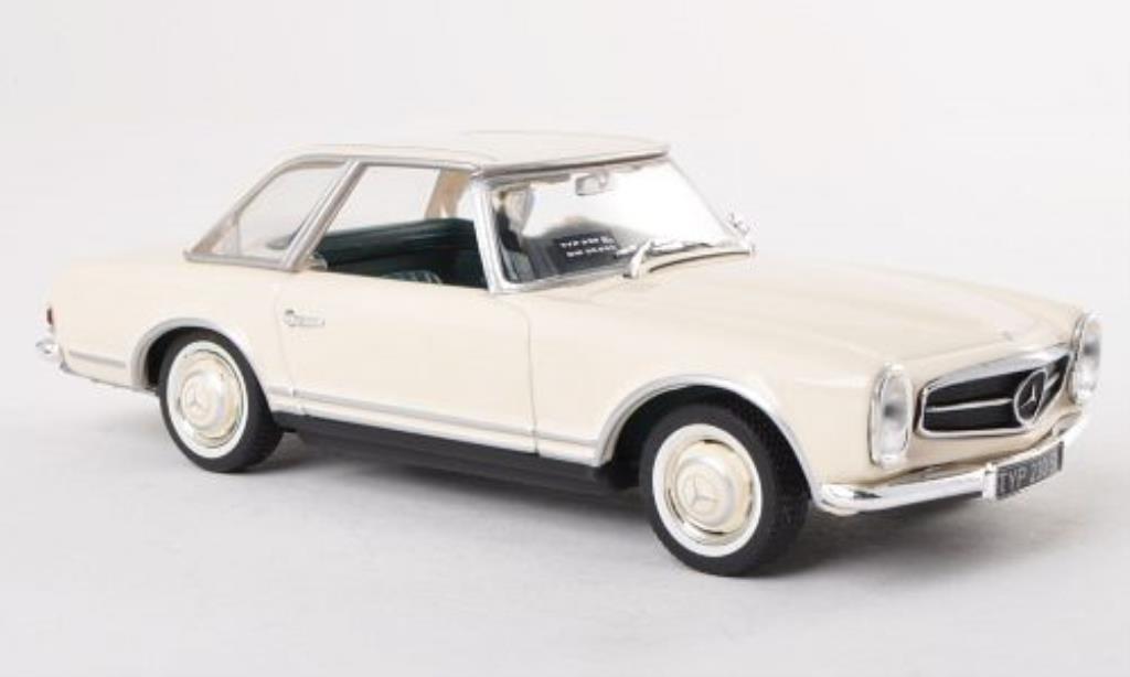 Mercedes 230 SL 1/43 Minichamps SL (W113) Hardtop bianco IAA 1963 modellino in miniatura