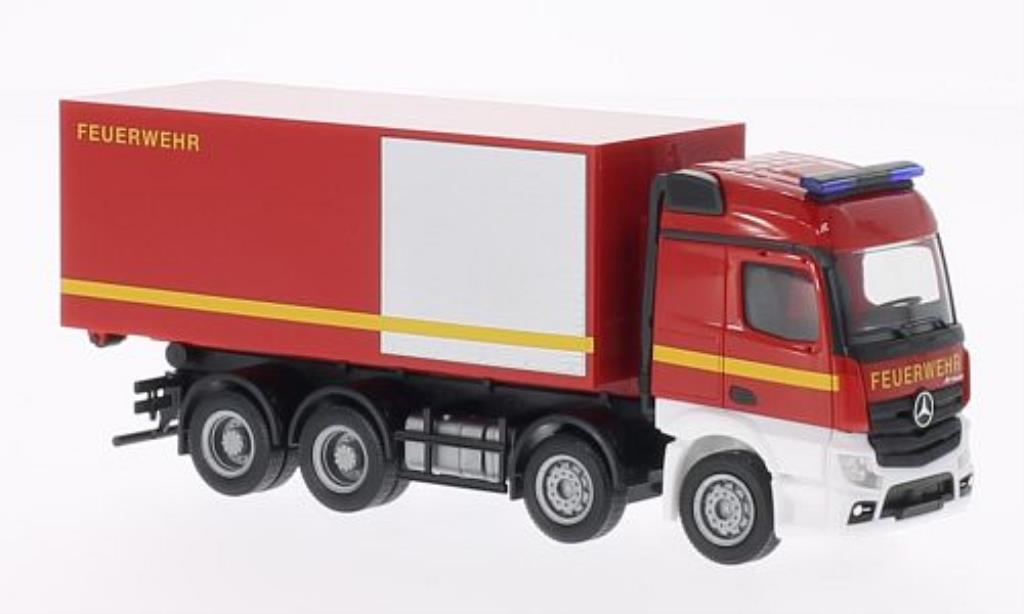 Mercedes Actros 1/87 Herpa 11 Feuerwehr Abrollcontainer-LKW modellino in miniatura