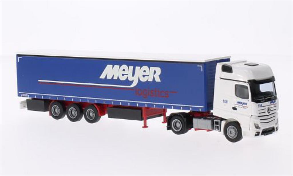 Mercedes Actros 1/87 AWM 2 Giga./Aerop. G-KSZ Meyer modellino in miniatura