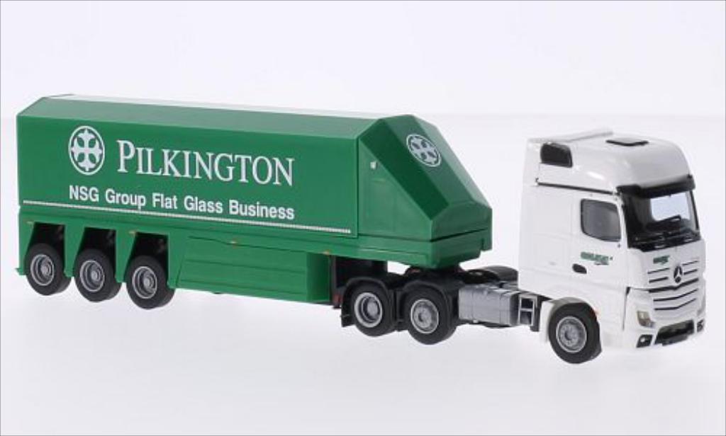 Mercedes Actros 1/87 AWM 2 Gigaspace Aerop. Okline / pilkington modellino in miniatura