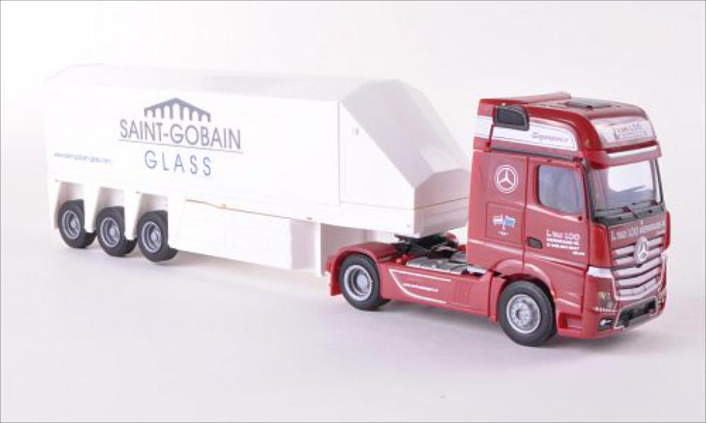 Mercedes Actros 1/87 AWM 2 Gigaspace Van Loo (NL) / Saint-Gobain Innenlader-SZ modellino in miniatura
