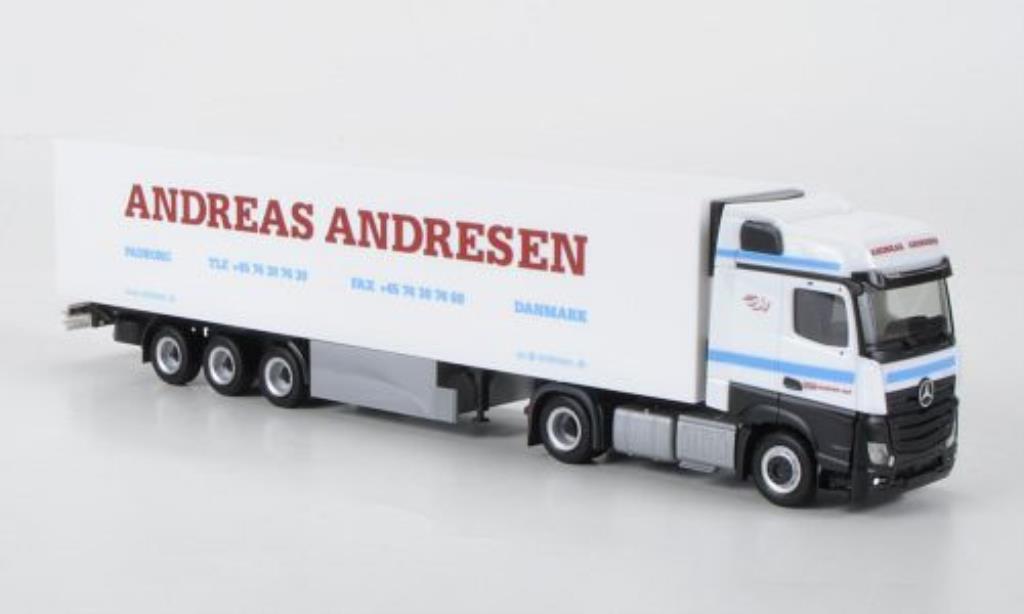 Mercedes Actros 1/87 Herpa Bigspace Kuhlkoffer-SZ Andreas Andresen (DK) modellino in miniatura